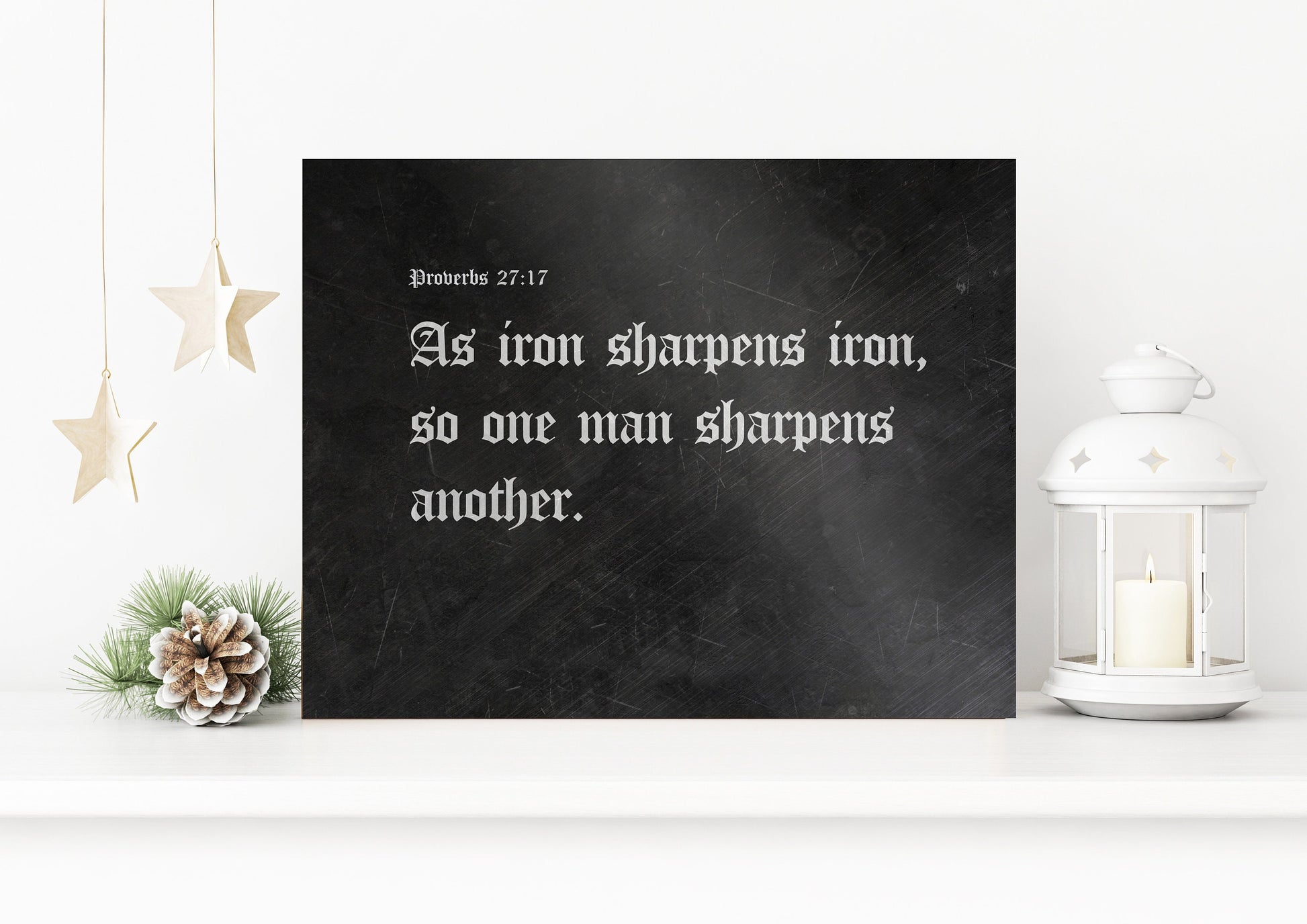 Iron Sharpens Iron, Iron Gift - HoneycombProverbs - Gifts For The Couple - Christian Wall Art