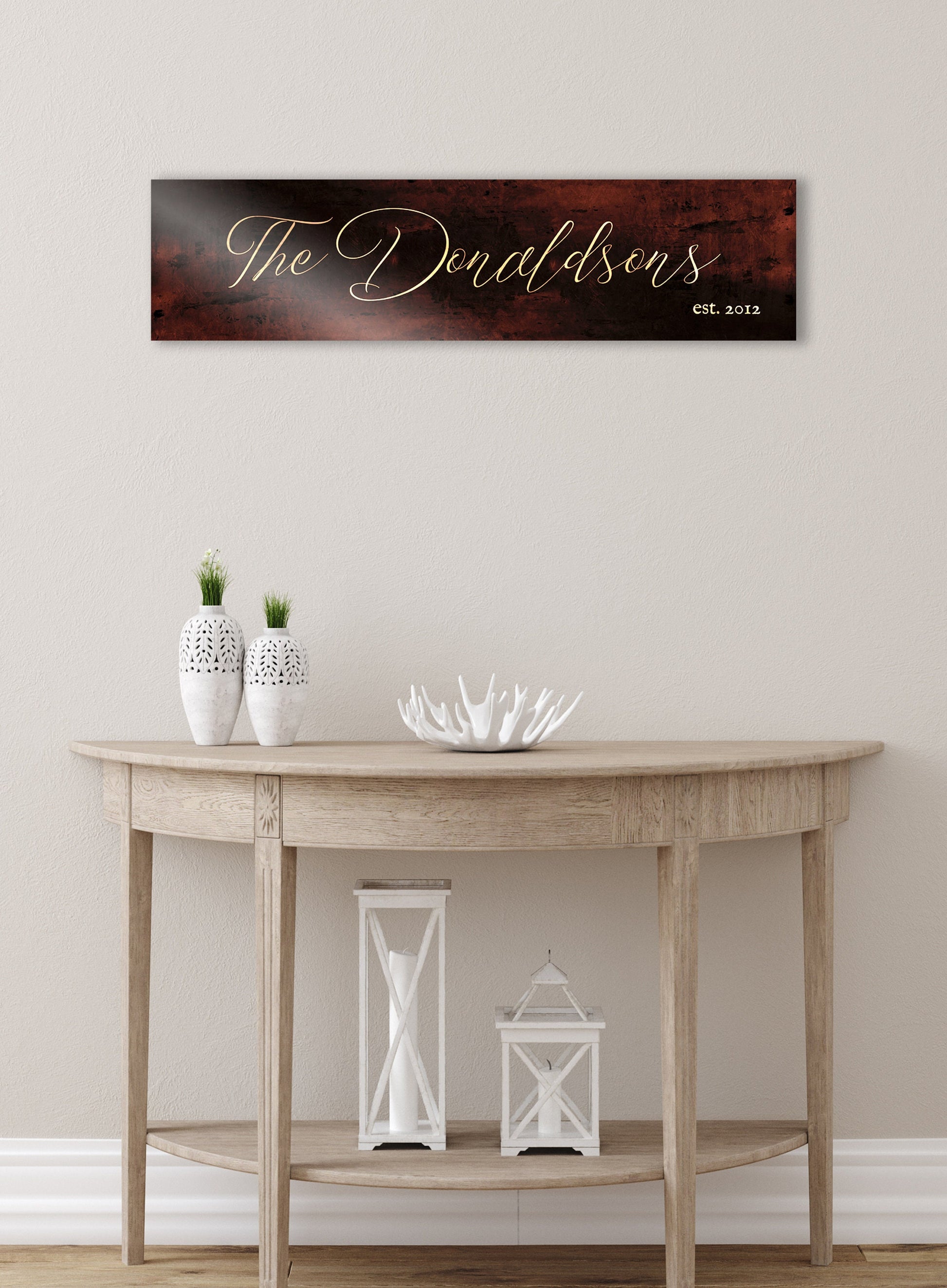 Family Name Sign, Bronze Anniversary - HoneycombProverbs - Gifts For The Couple - Name Signs Wall Art