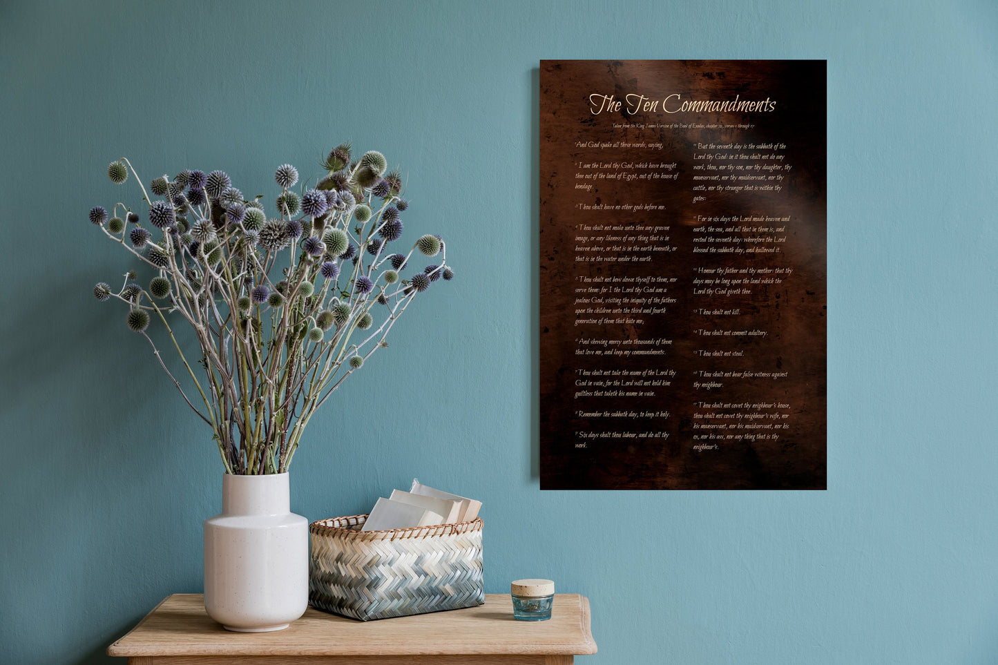 The Ten Commandments, Bronze - HoneycombProverbs - Religious Home & Decor - Christian Wall Art