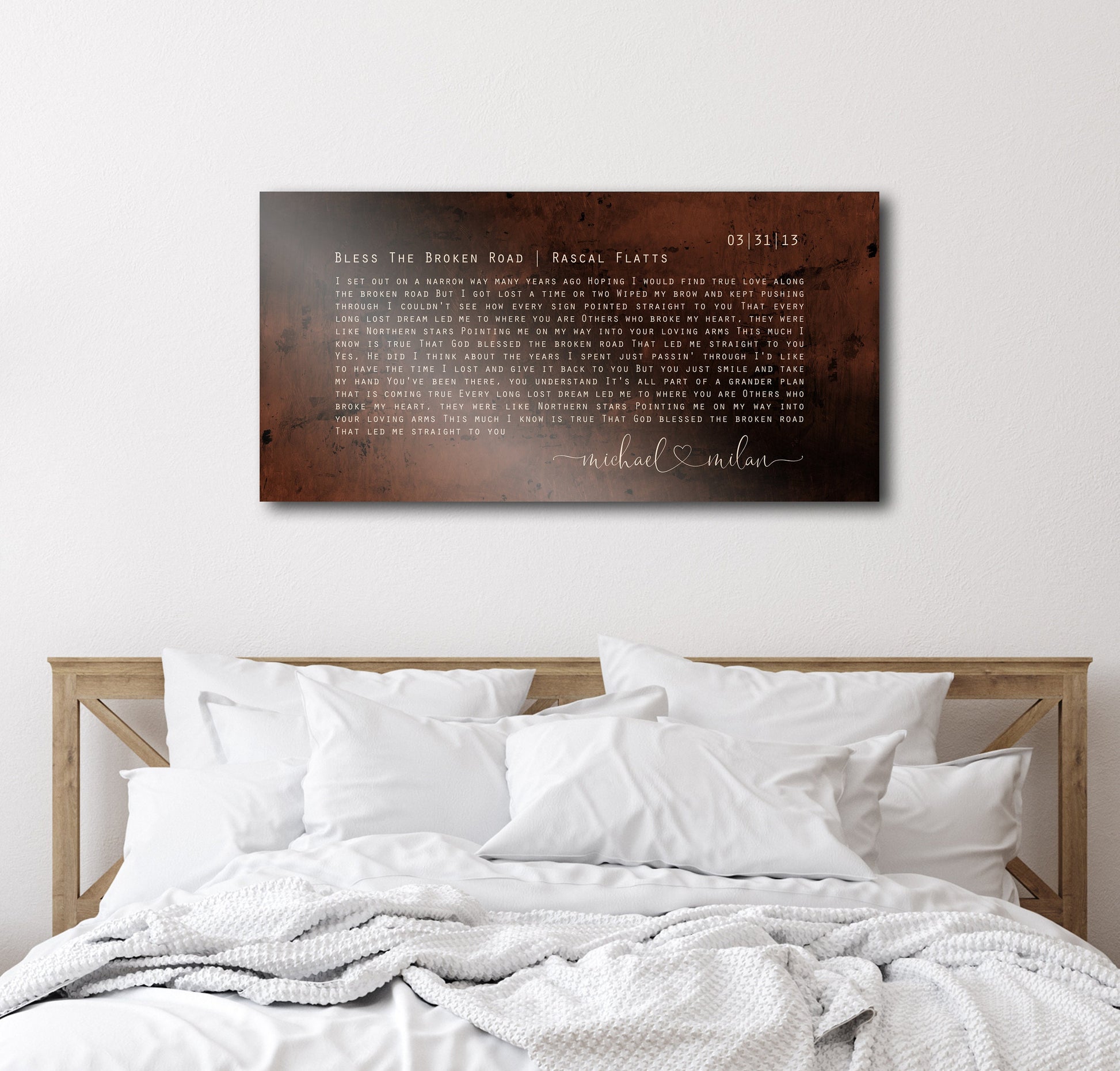 Large Song Lyric Sign Burnished Bronze - HoneycombProverbs - Signs - Rustic Lyrics Wall Decor