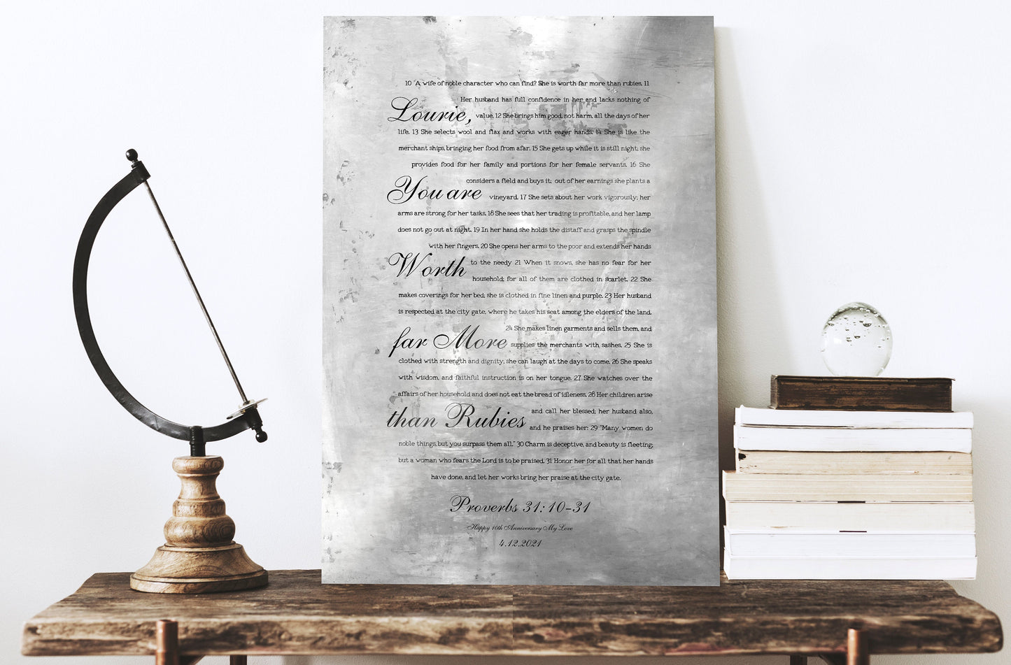 Worth Far More than Rubies Personalized Scripture for Her - HoneycombProverbs - Signs - Christian Wall Art