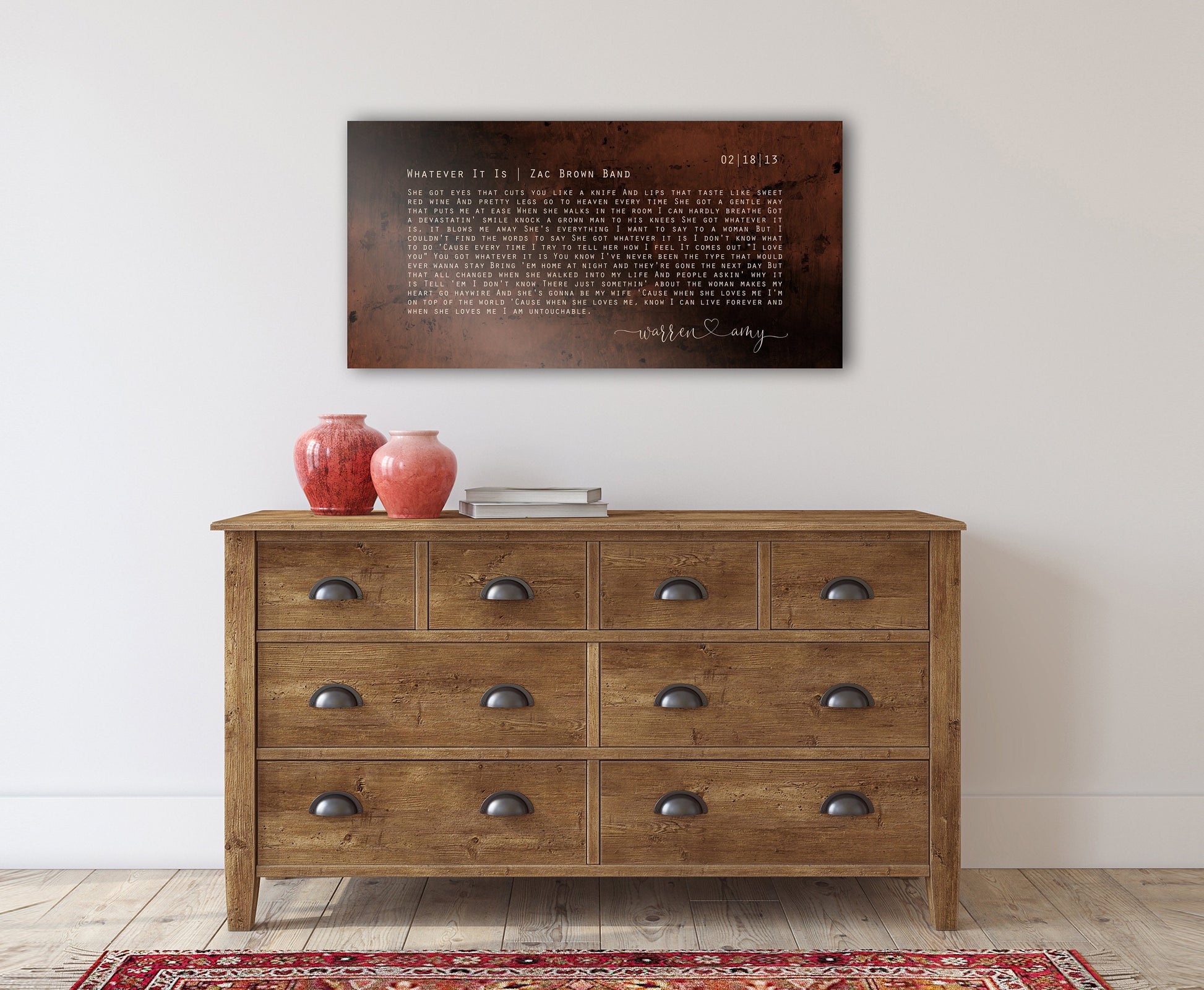 Large Song Lyric Sign Burnished Bronze - HoneycombProverbs - Signs - Rustic Lyrics Wall Decor