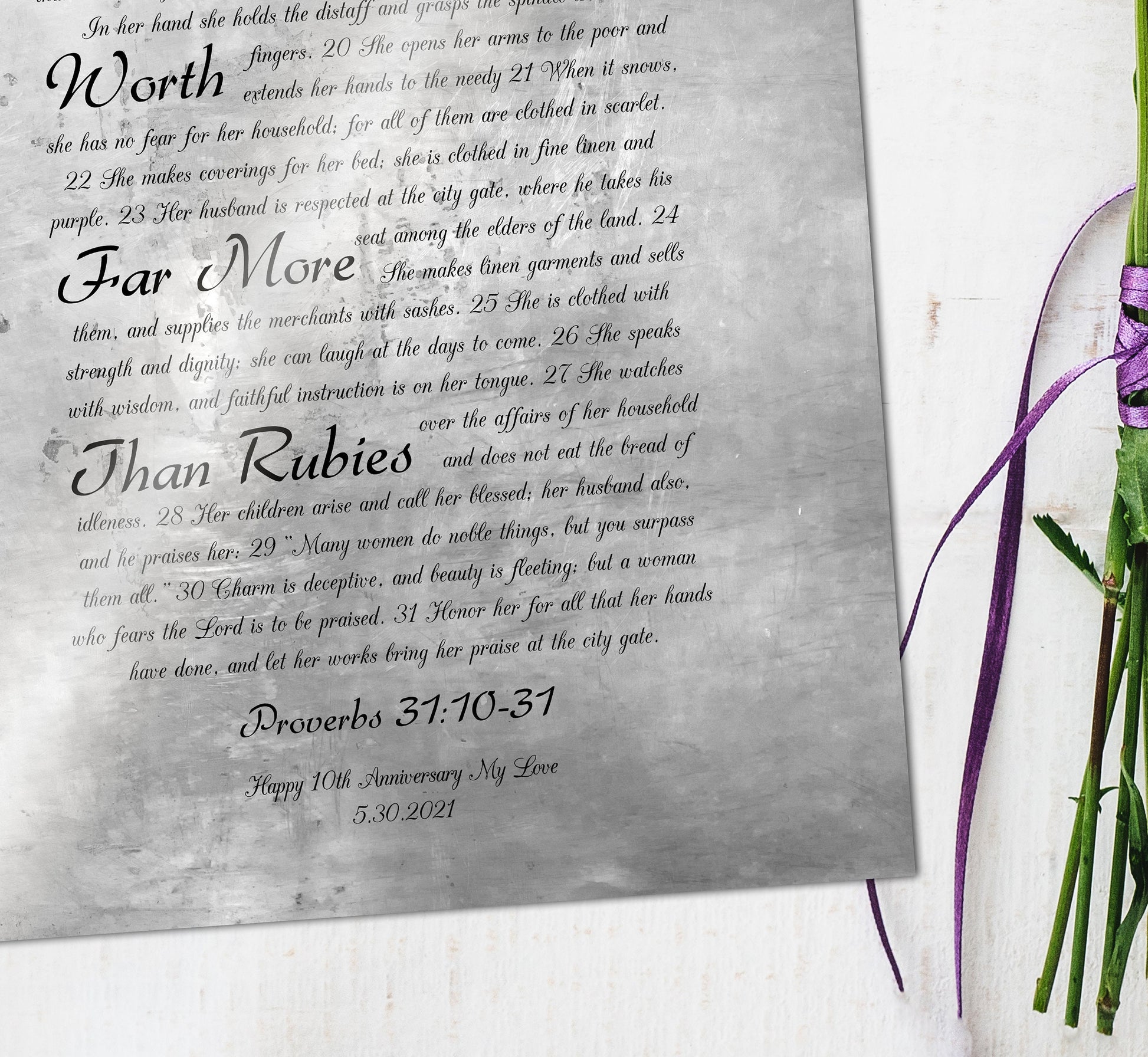 Proverbs 31 Personalized Tin Sign for Her - HoneycombProverbs - Signs - Christian Wall Art