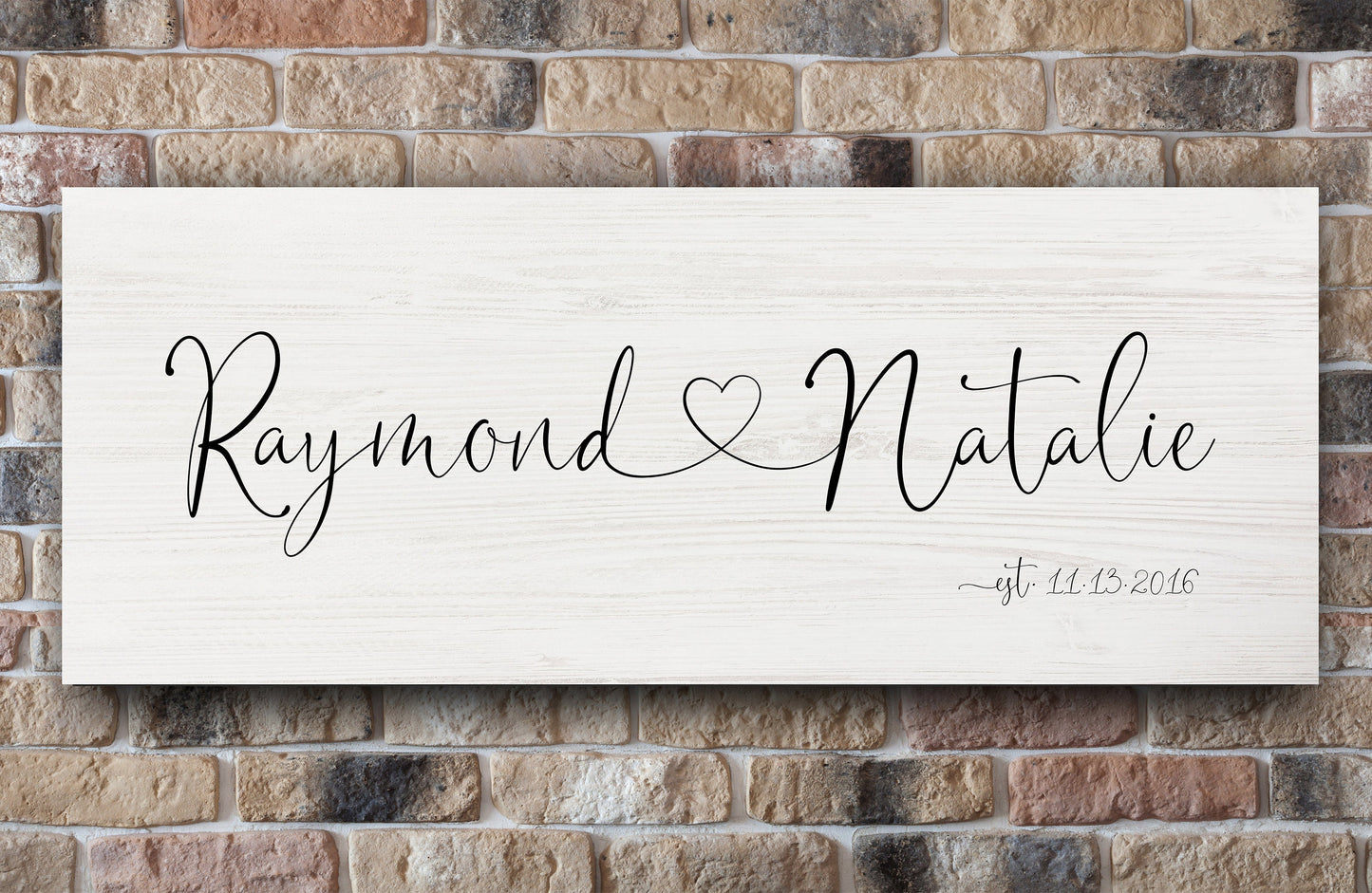 Wooden Sign 5th Anniversary Names with Heart - HoneycombProverbs - Gifts For The Couple - Name Signs Wall Art