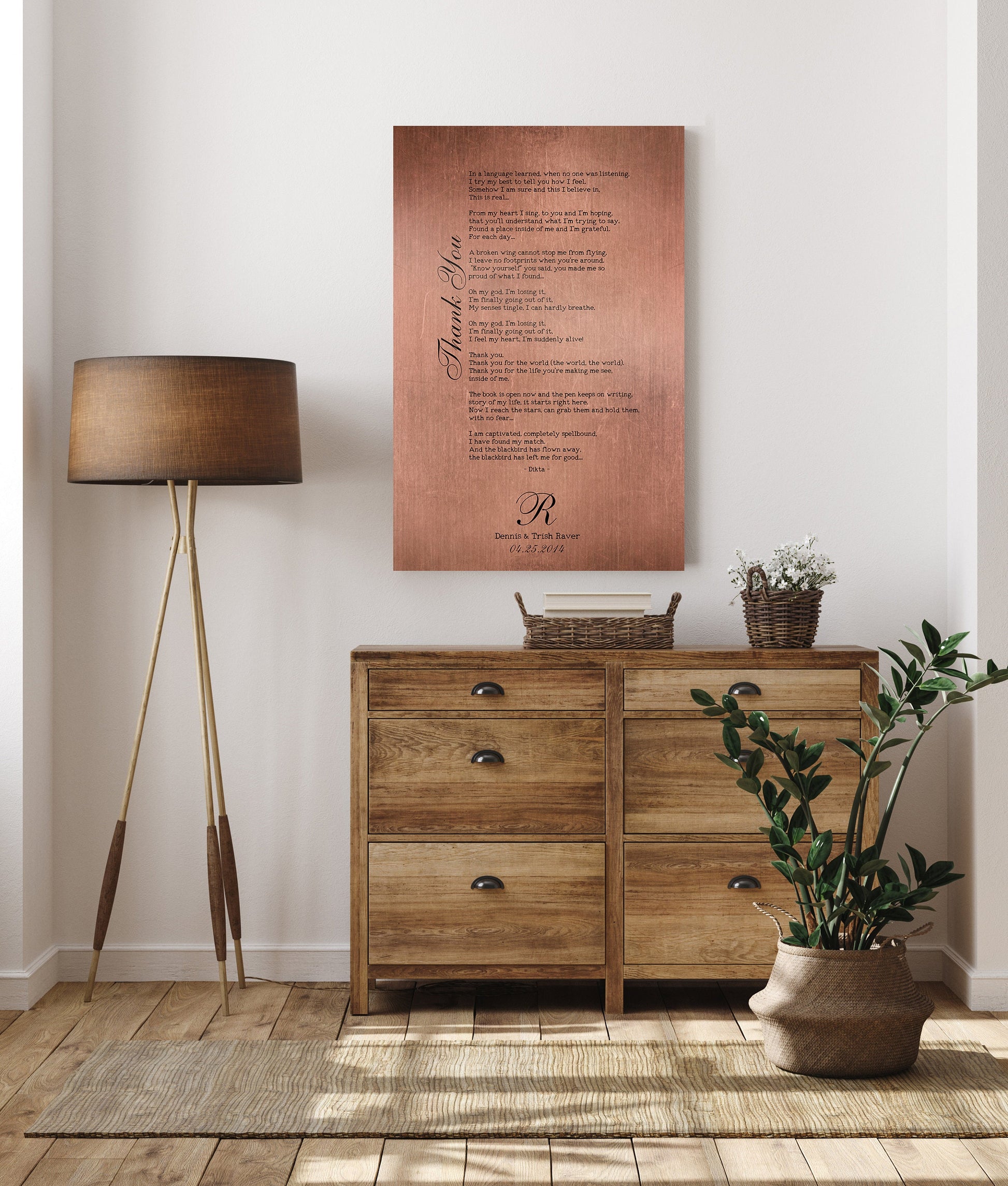 Our Song on Copper, Personalized Copper Gift - HoneycombProverbs - Gifts For The Couple - Copper Anniversary Gifts