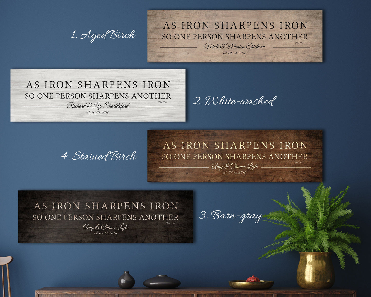 Iron Sharpens Iron Prov 27:17 Sign for Couples - HoneycombProverbs - Gifts For The Couple - Christian Wall Art