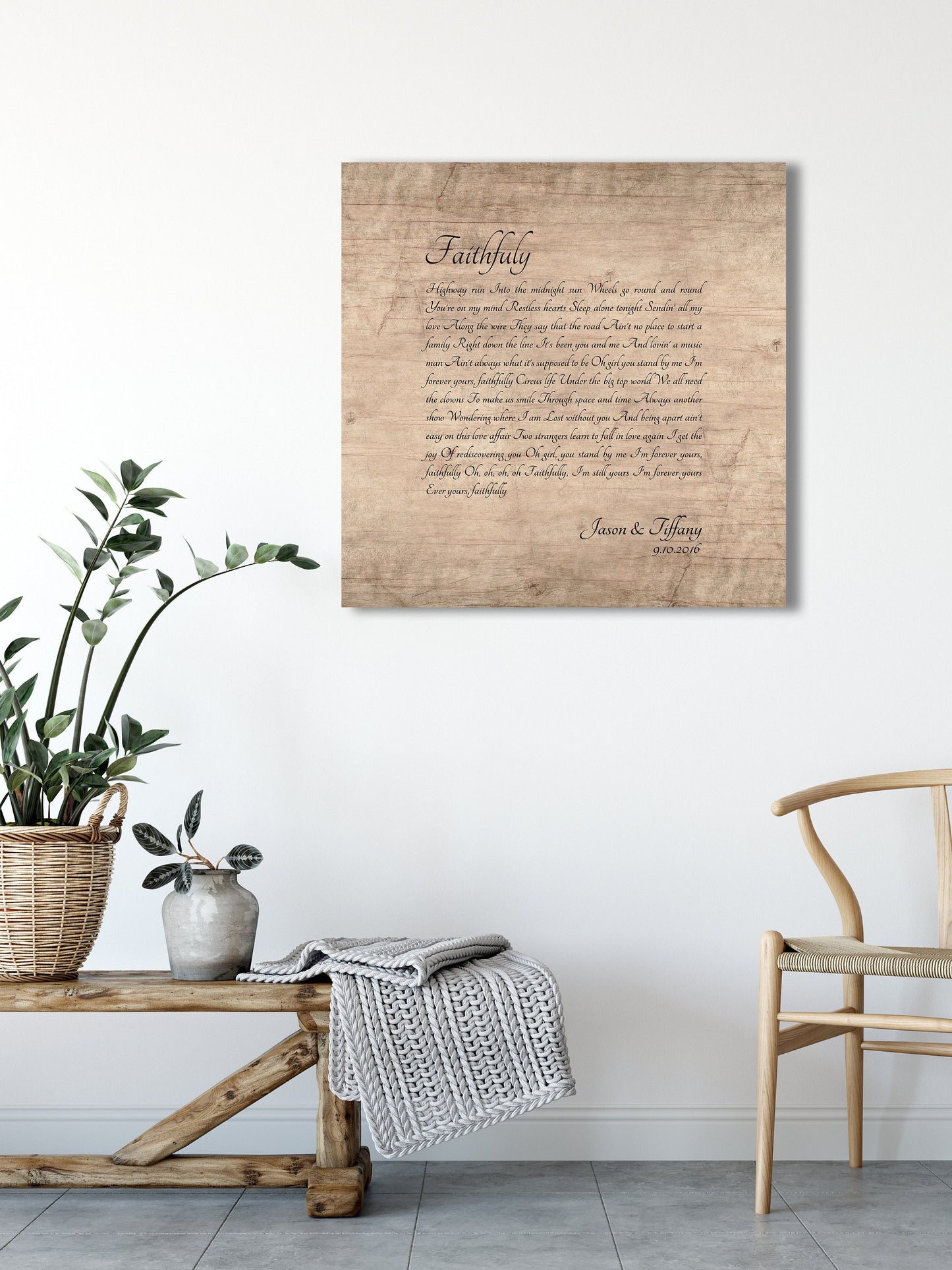 Our Lyrics on Wood Personalized Song Print - HoneycombProverbs - Signs - Rustic Lyrics Wall Decor