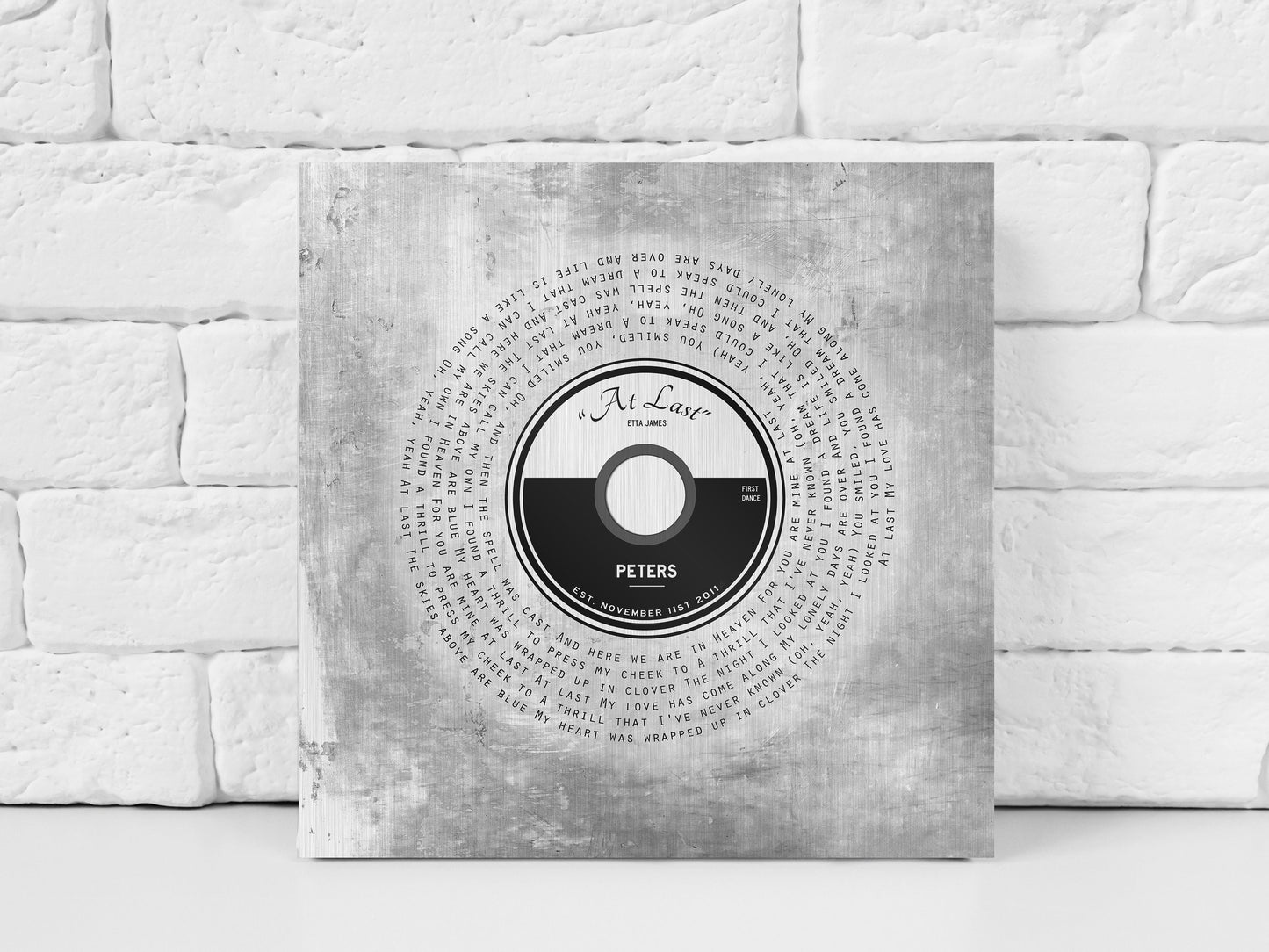 "Vinyl Record" Song Lyrics on Tin - HoneycombProverbs - Wall Decor - Record Album Lyrics Art