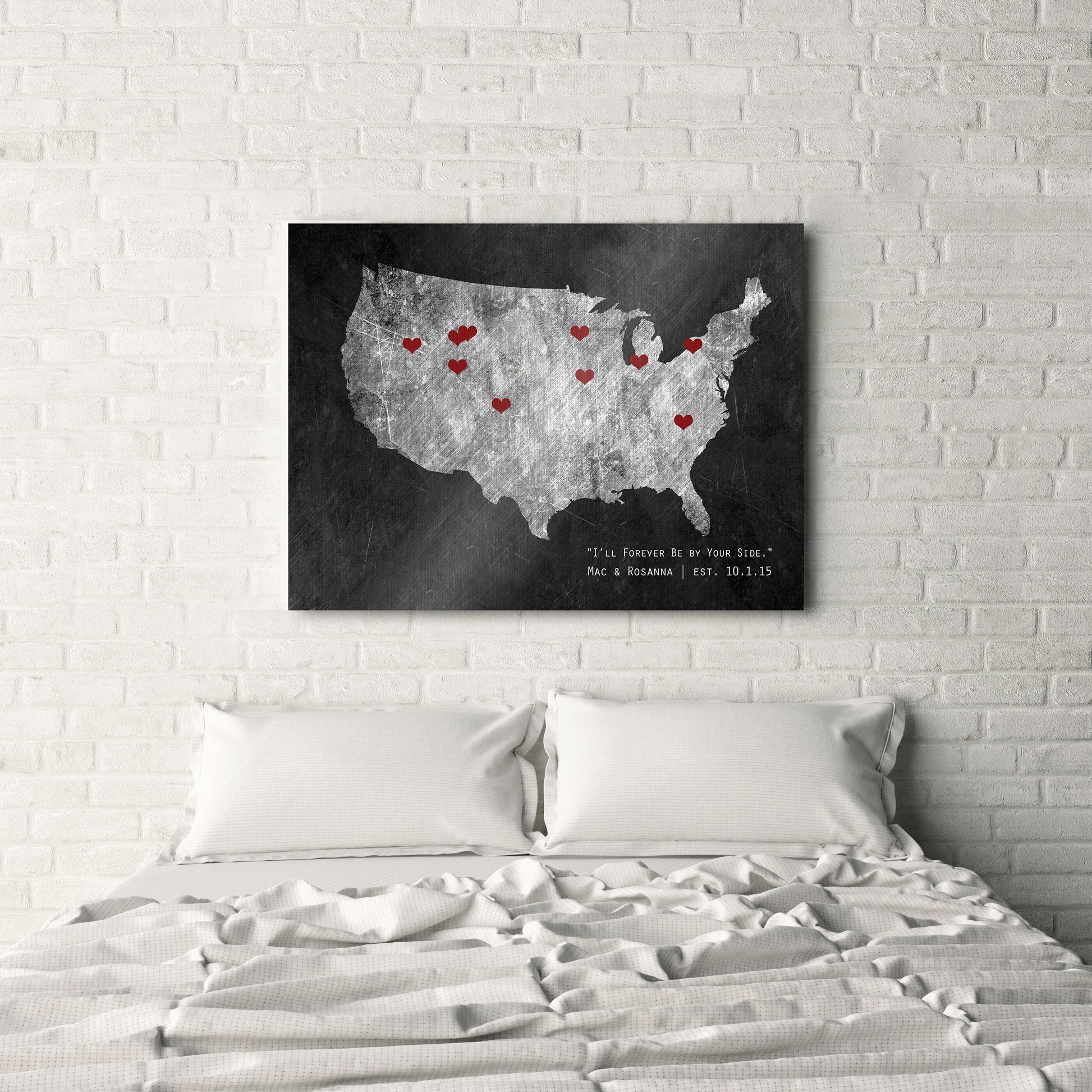 Follow Your Heart 6 Year Anniversary Gift, US Map - HoneycombProverbs - Signs - Luxury Corporate Gifts