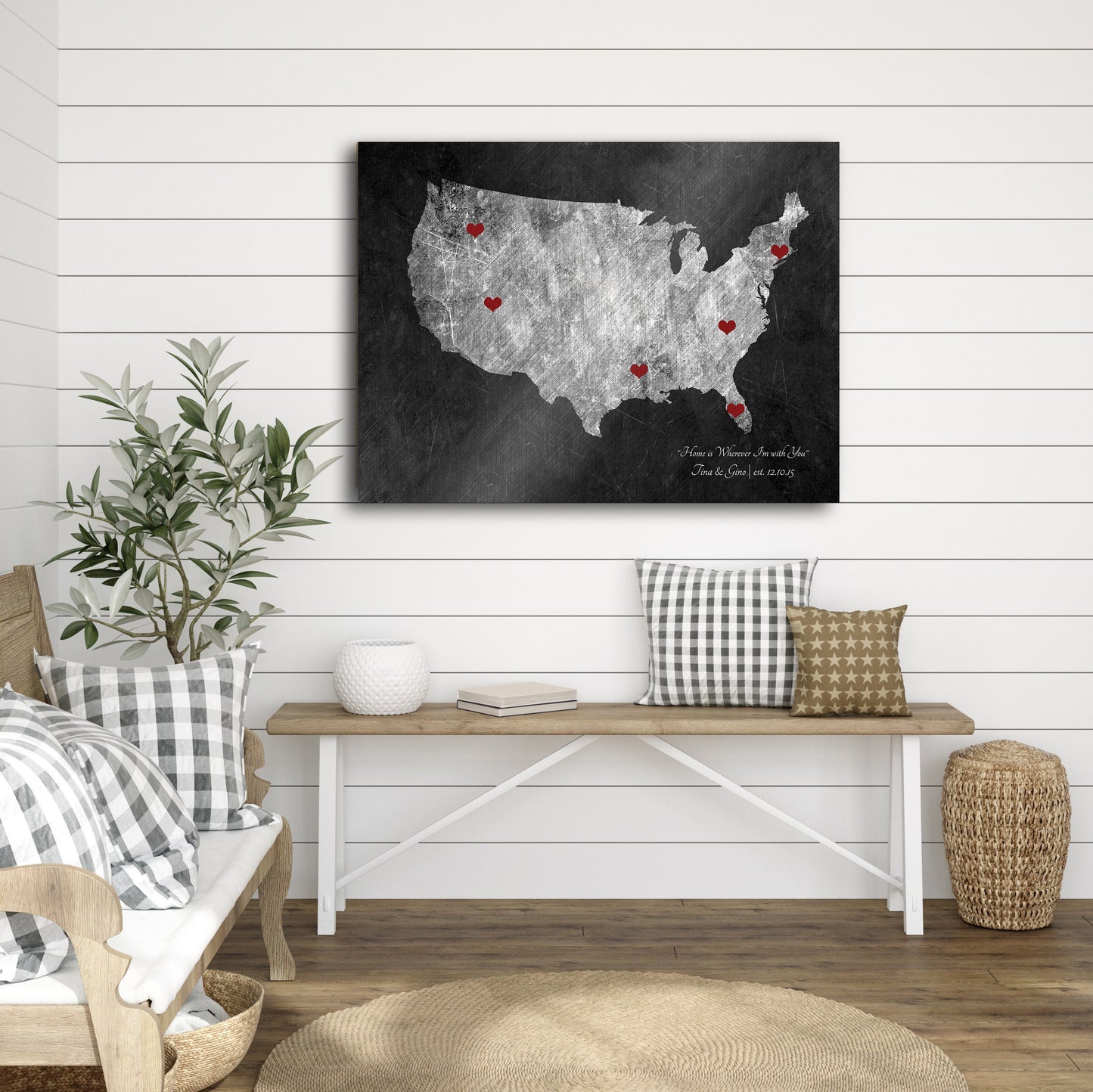 Follow Your Heart 6 Year Anniversary Gift, US Map - HoneycombProverbs - Signs - Luxury Corporate Gifts