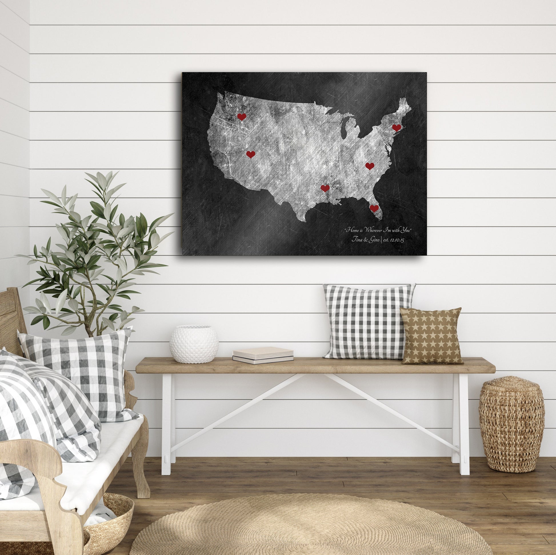 Follow Your Heart 6 Year Anniversary Gift, US Map - HoneycombProverbs - Signs - Luxury Corporate Gifts