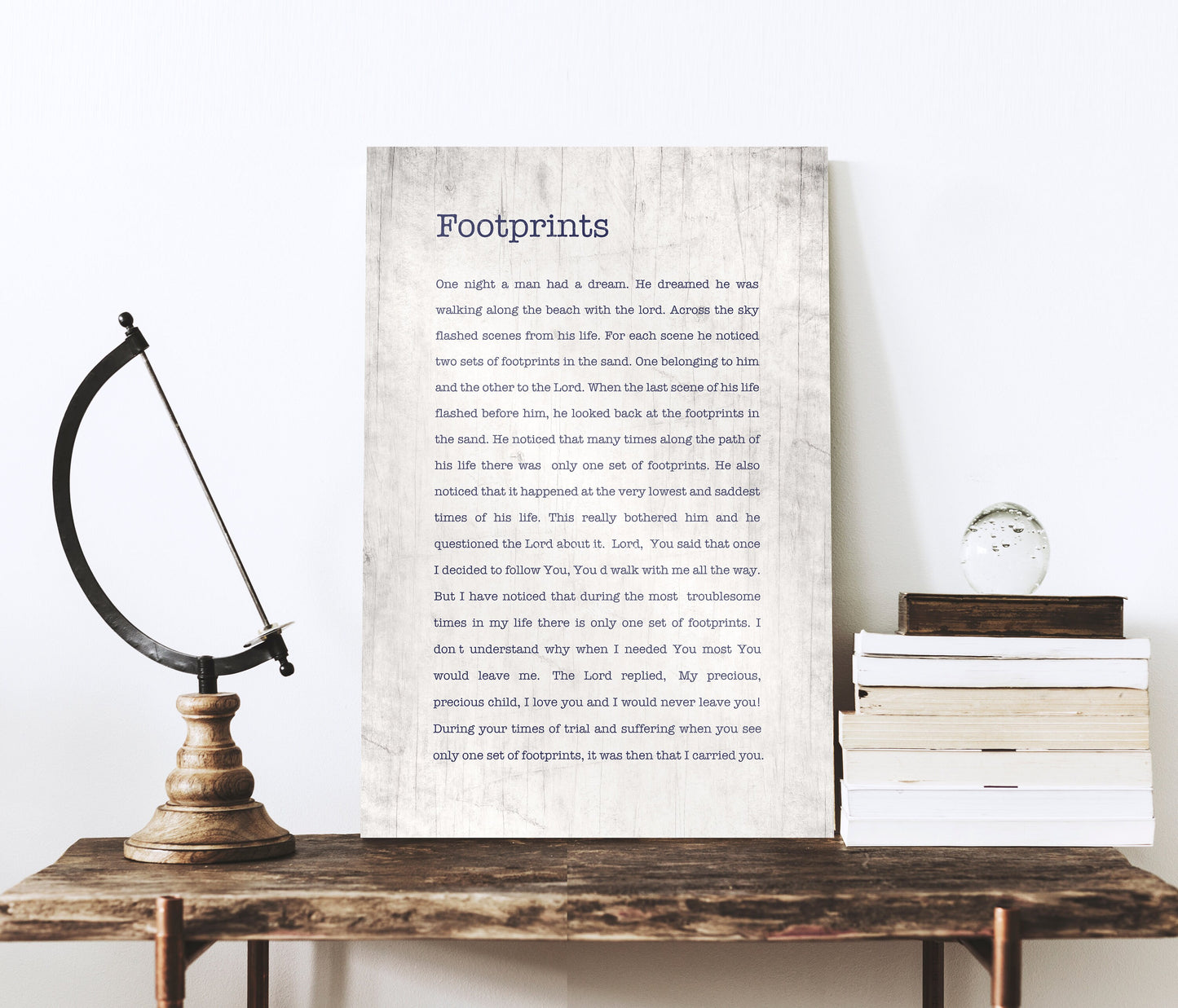 Rustic Farmhouse Footprints Wall Art - HoneycombProverbs - Signs - Christian Wall Art