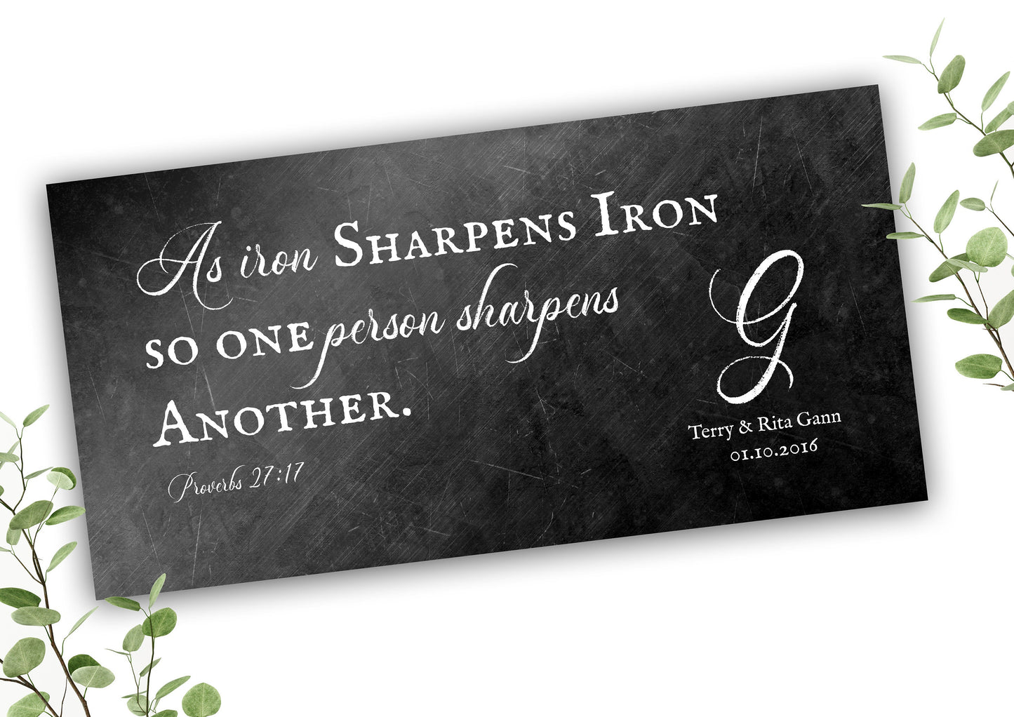 Iron Sharpens Iron Personalized Couple's Gift - HoneycombProverbs - Signs - Christian Wall Art
