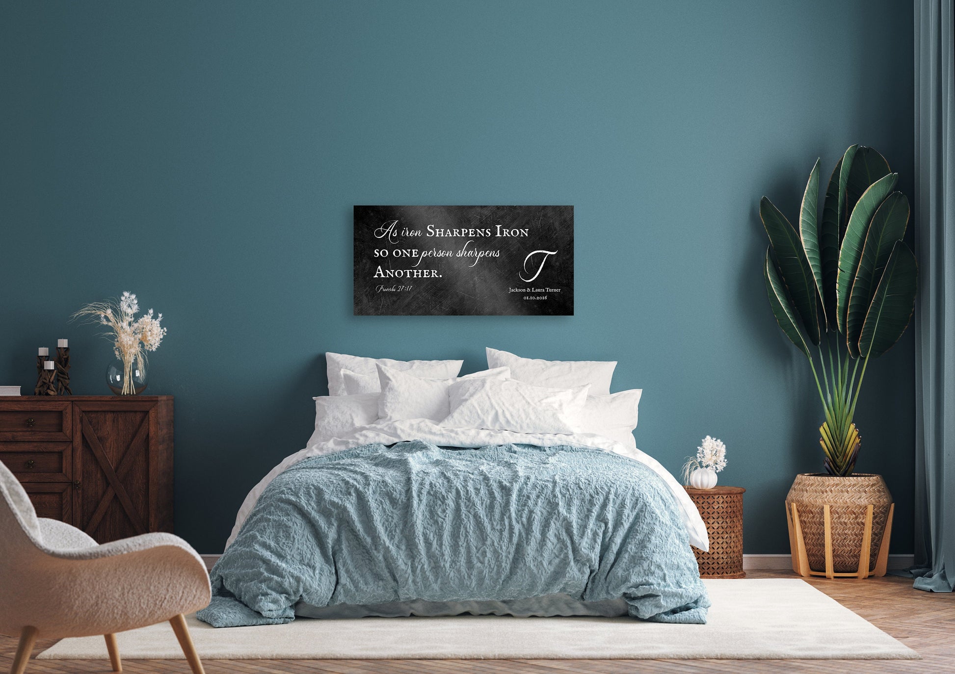 Iron Sharpens Iron Personalized Couple's Gift - HoneycombProverbs - Signs - Christian Wall Art