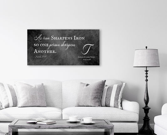 Iron Sharpens Iron Personalized Couple's Gift - HoneycombProverbs - Signs - Christian Wall Art