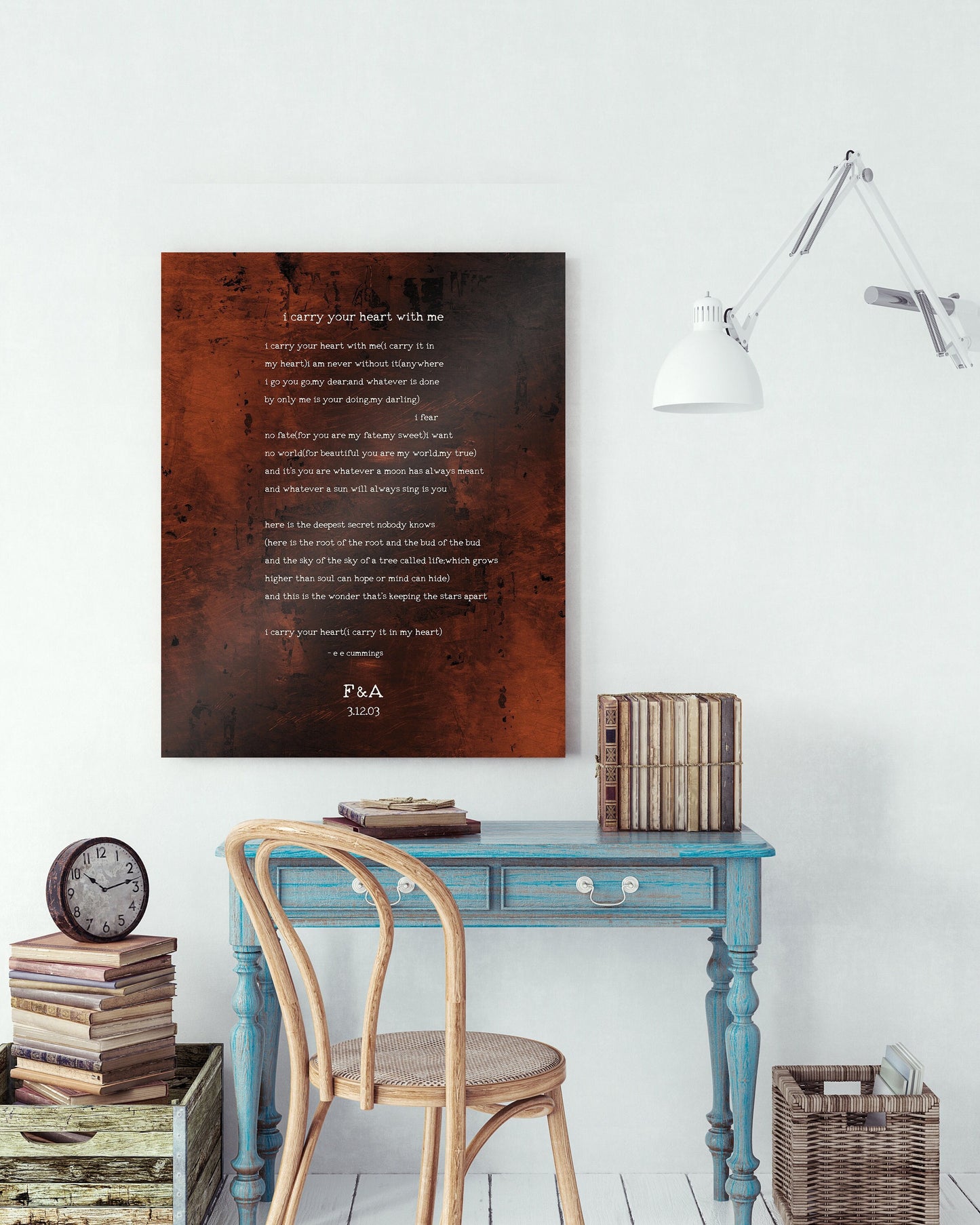 Bronze E. E. Cummings I Carry Your Heart Sign - HoneycombProverbs - Signs - Bronze Anniversary Gifts