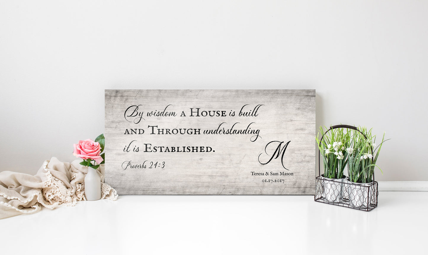 Proverbs 24:3 Christian Family Sign - HoneycombProverbs - Signs - Christian Wall Art