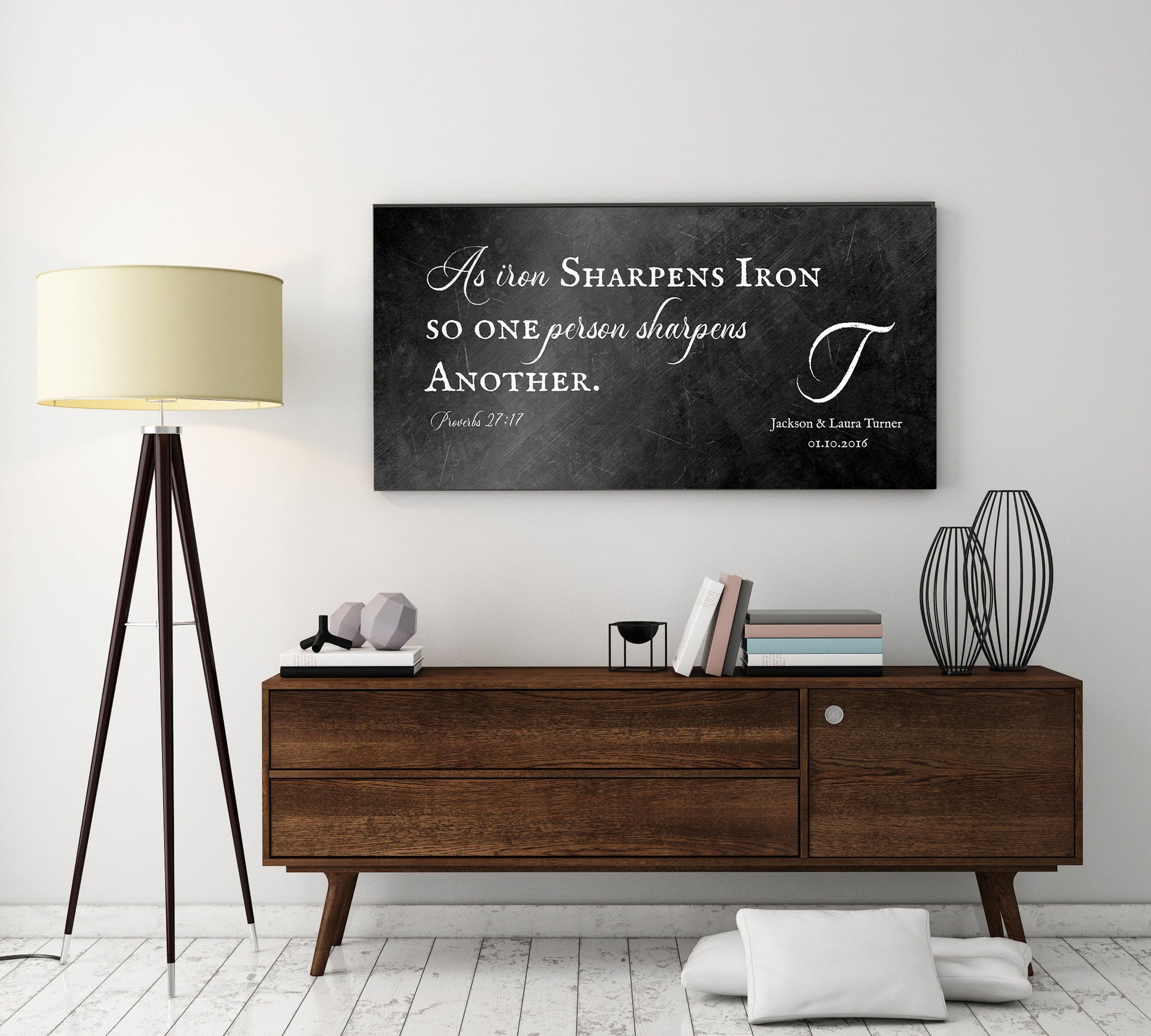 Iron Sharpens Iron Personalized Couple's Gift - HoneycombProverbs - Signs - Christian Wall Art