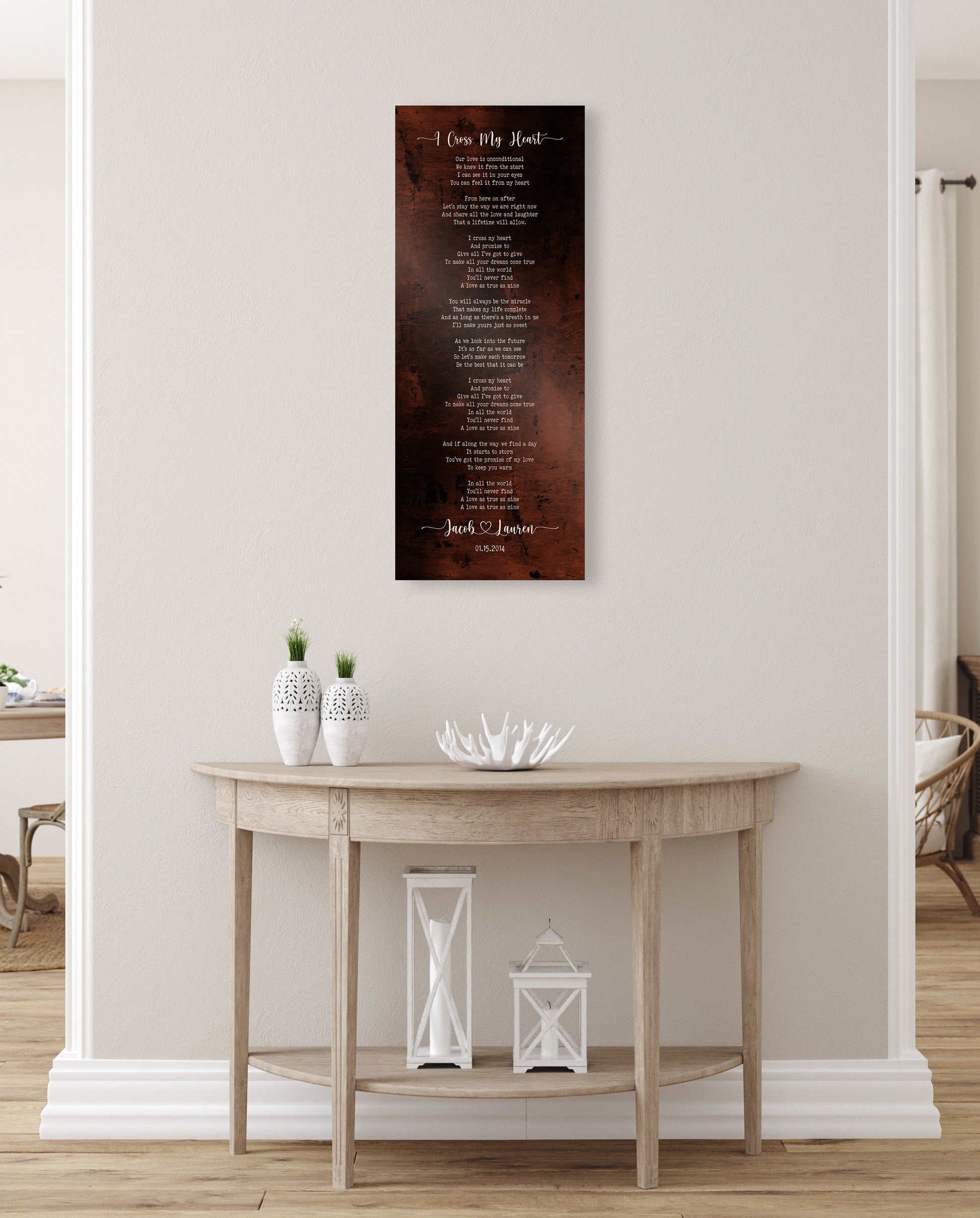 Tall Song Lyric Sign on Bronze - HoneycombProverbs - Signs - Bronze Anniversary Gifts