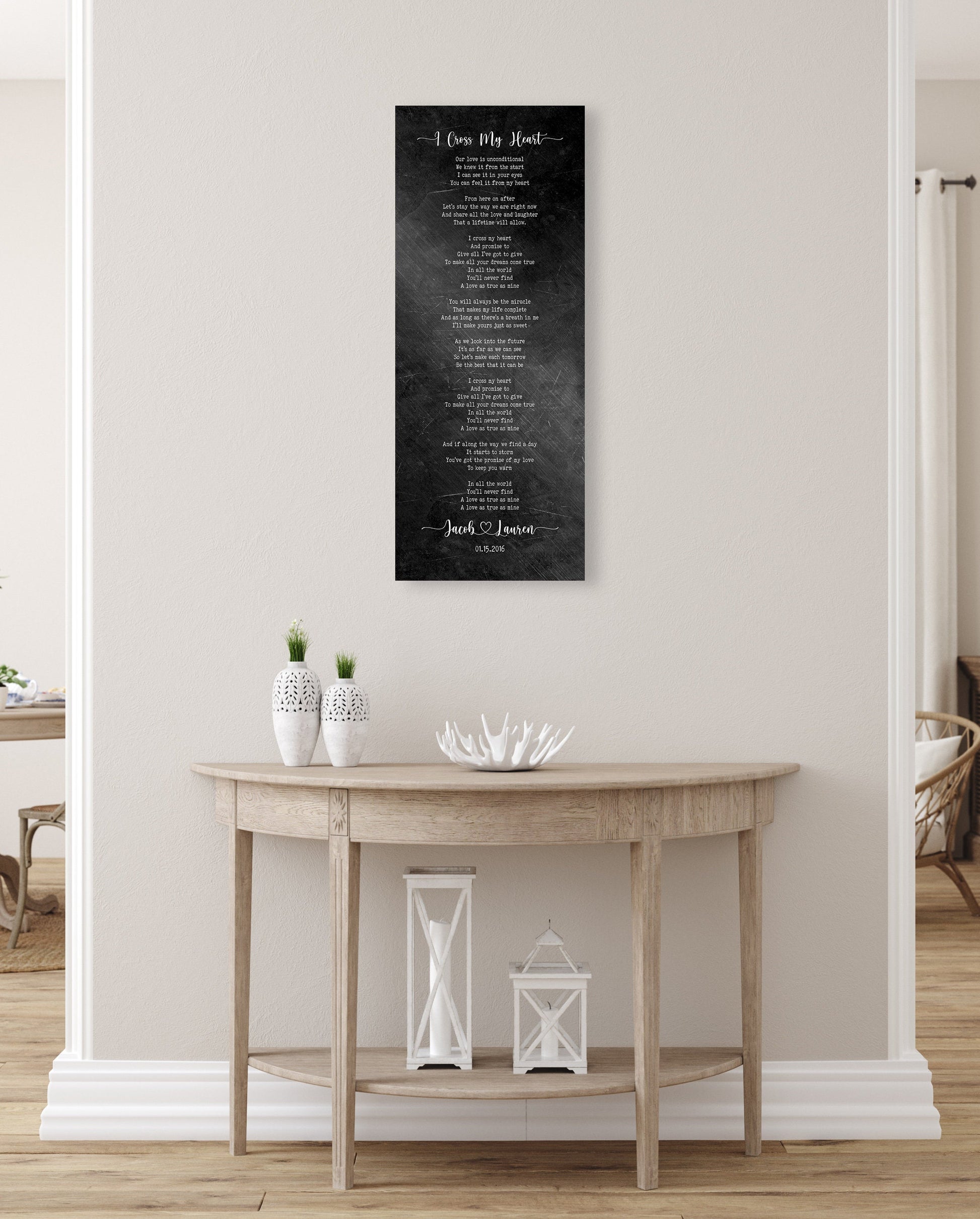 6th Anniversary Personalized Song Lyric Sign - HoneycombProverbs - Signs - Iron Anniversary Gifts