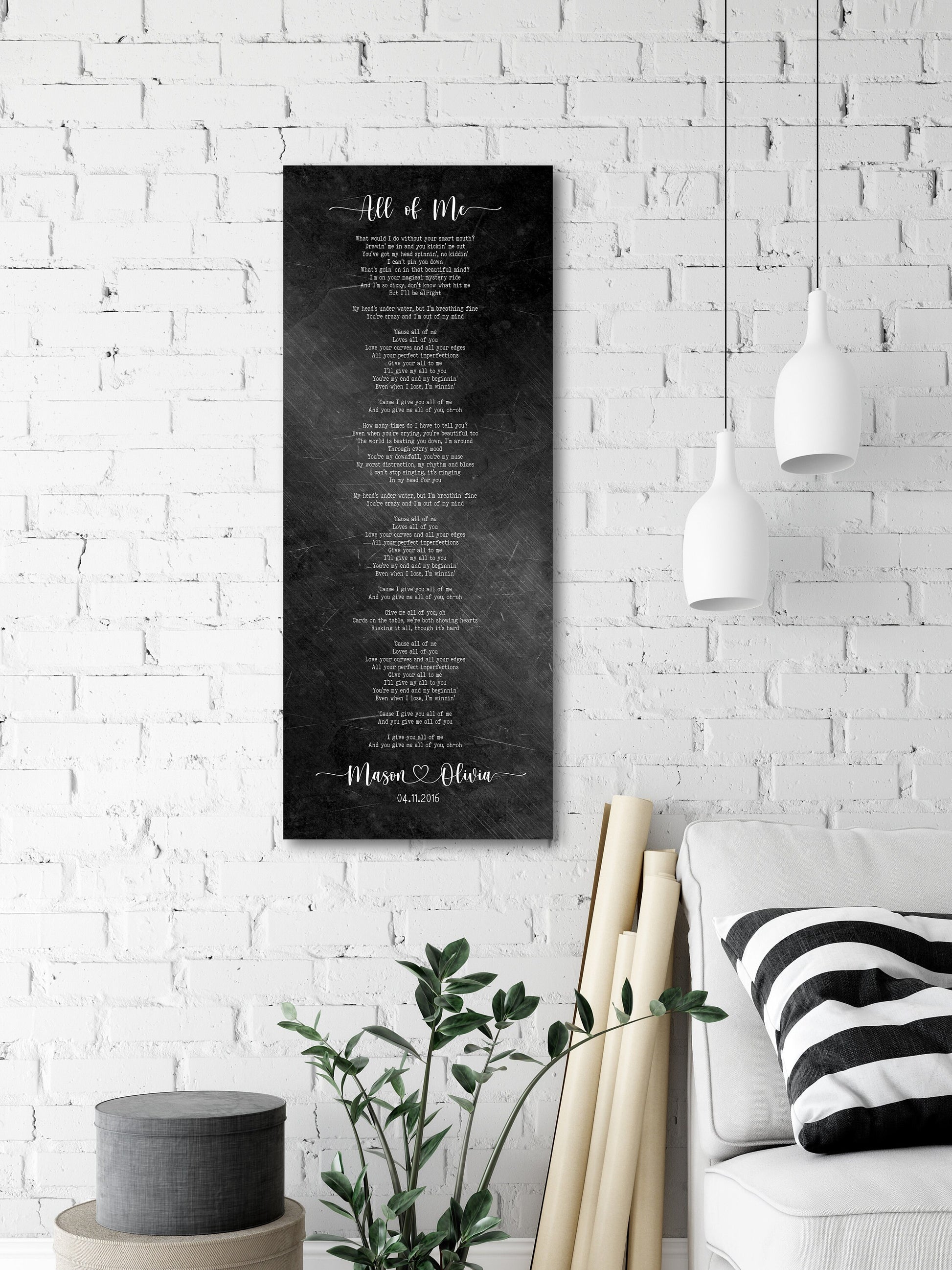 6th Anniversary Personalized Song Lyric Sign - HoneycombProverbs - Signs - Iron Anniversary Gifts