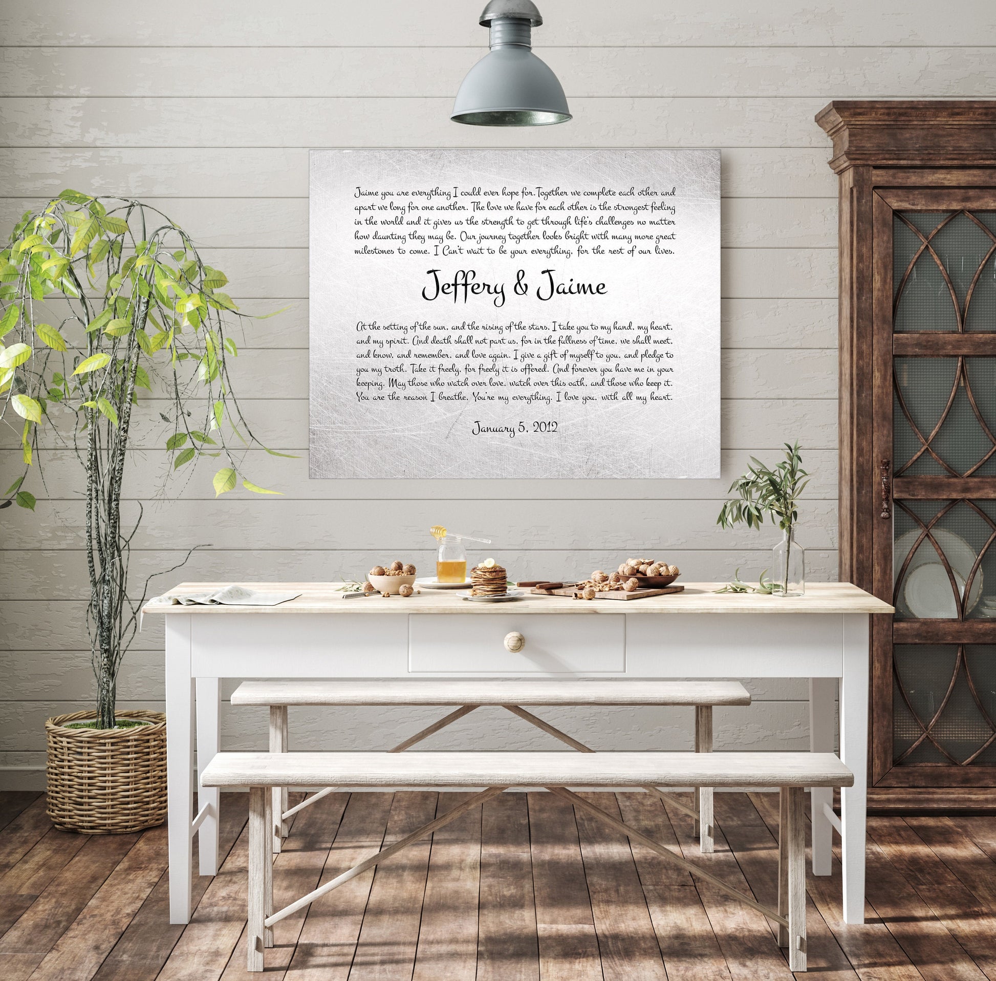 Tin Anniversary Gift, Large Wedding Vow Sign - HoneycombProverbs - Signs - Wedding Vow Wall Art