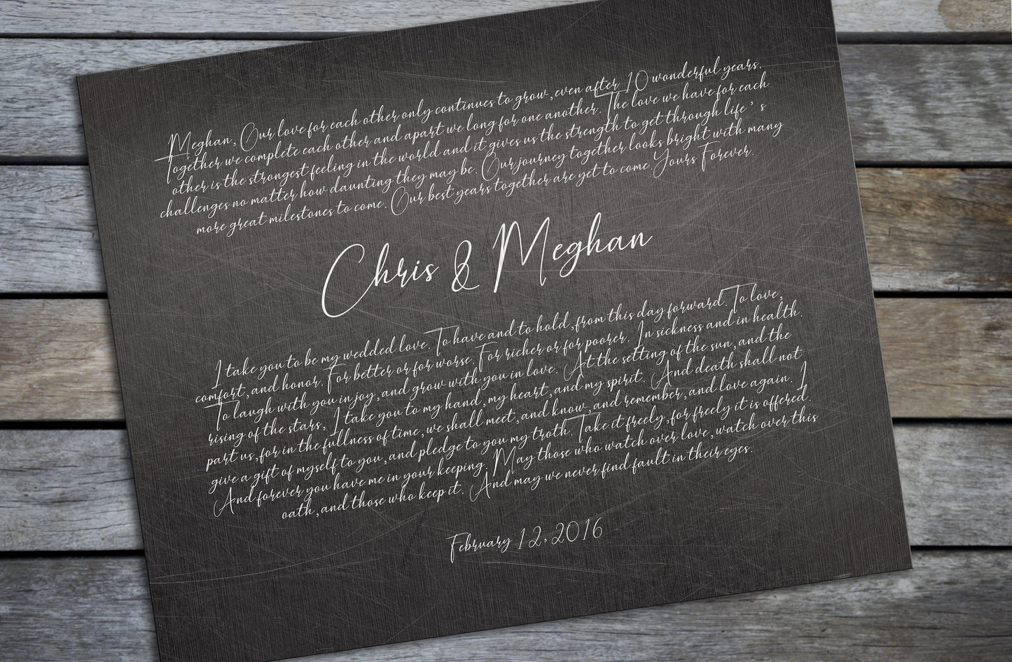 Custom Iron Veneer Wedding Vow Sign - HoneycombProverbs - Signs - Iron Anniversary Gifts