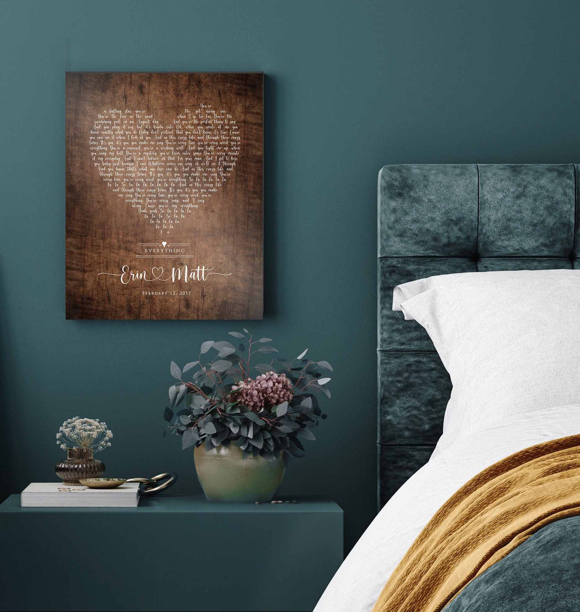 Song of My Heart Song Lyrics on Wood - HoneycombProverbs - Signs - 5 year anniversary gifts