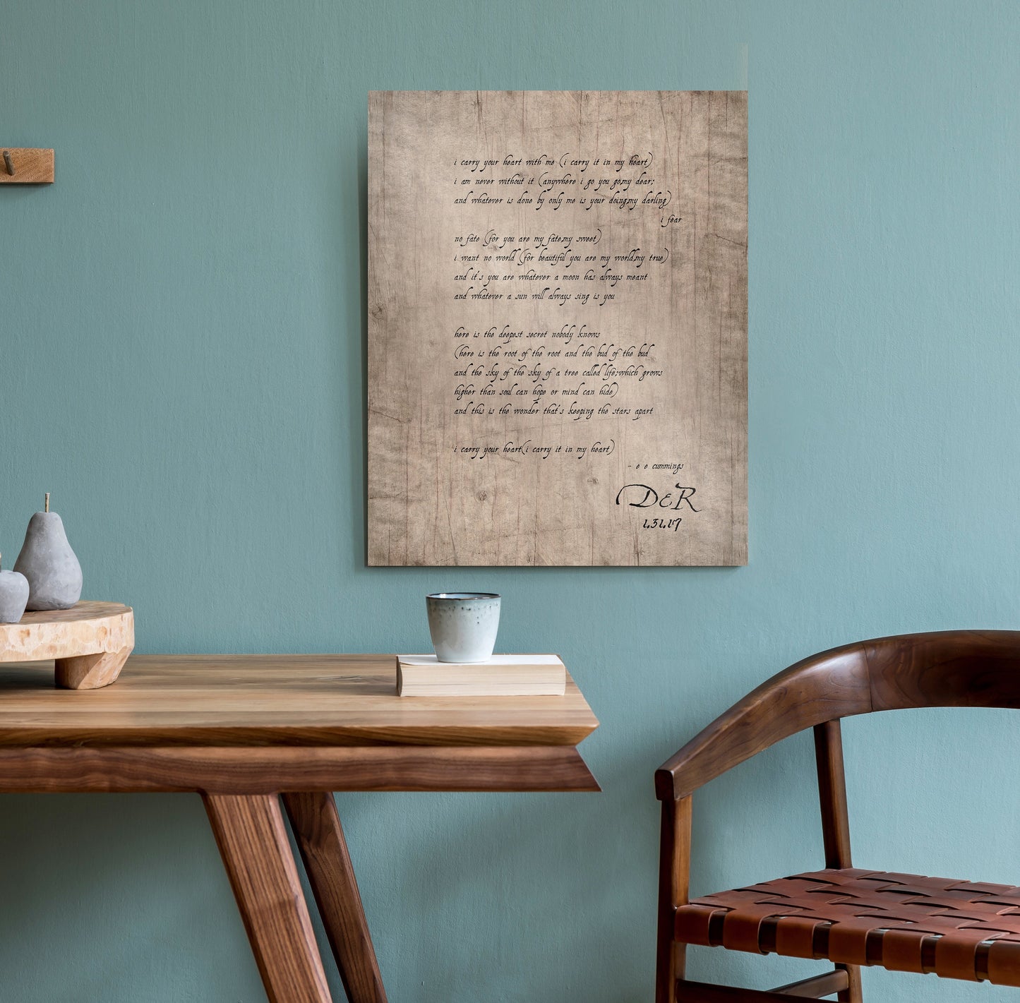 E.E. Cummings Poem Personalized on Wood - HoneycombProverbs - Signs - 5 year anniversary gifts