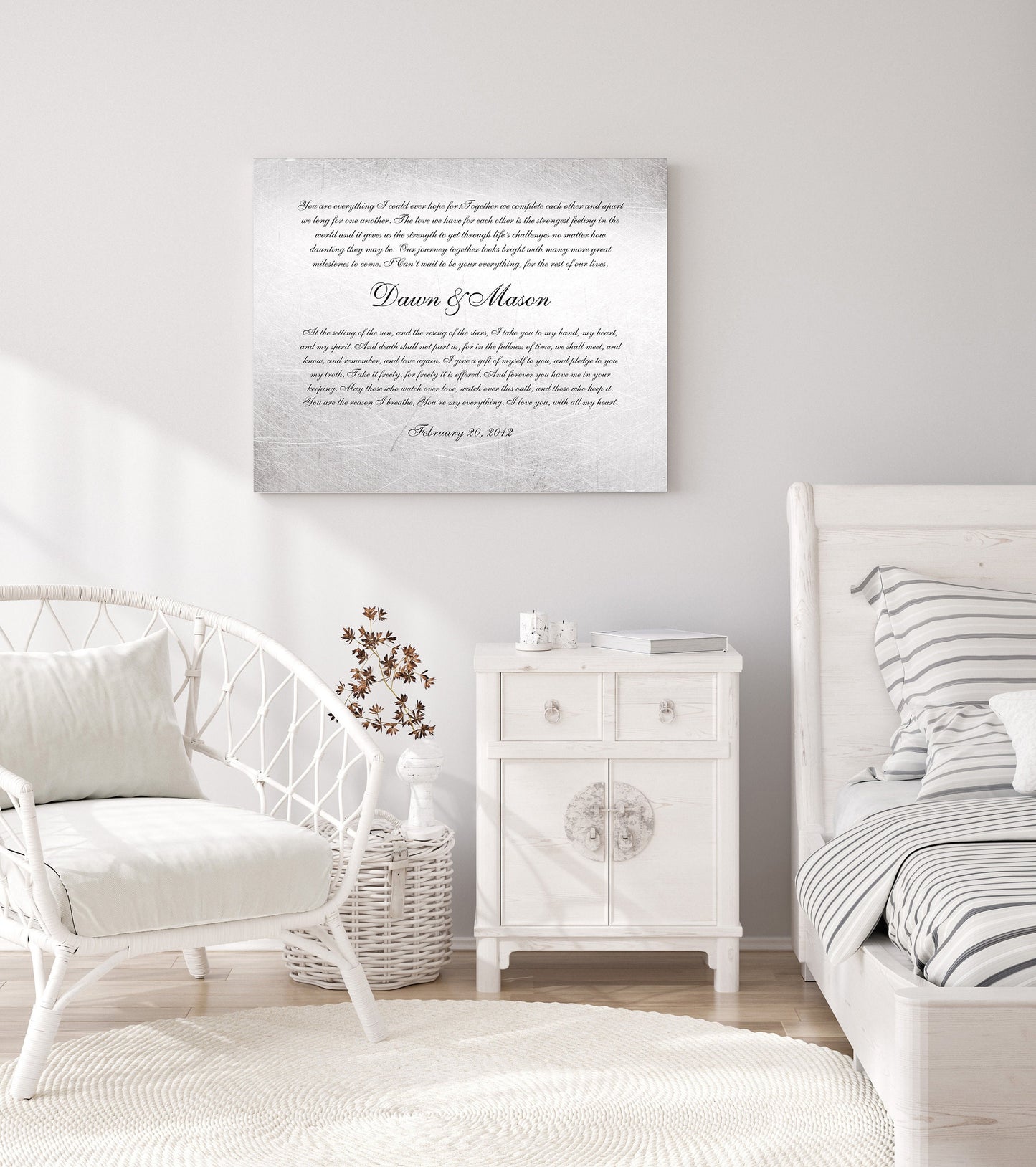Wedding Vows on Tin, Wedding Vow Sign - HoneycombProverbs - Signs - Wedding Vow Wall Art