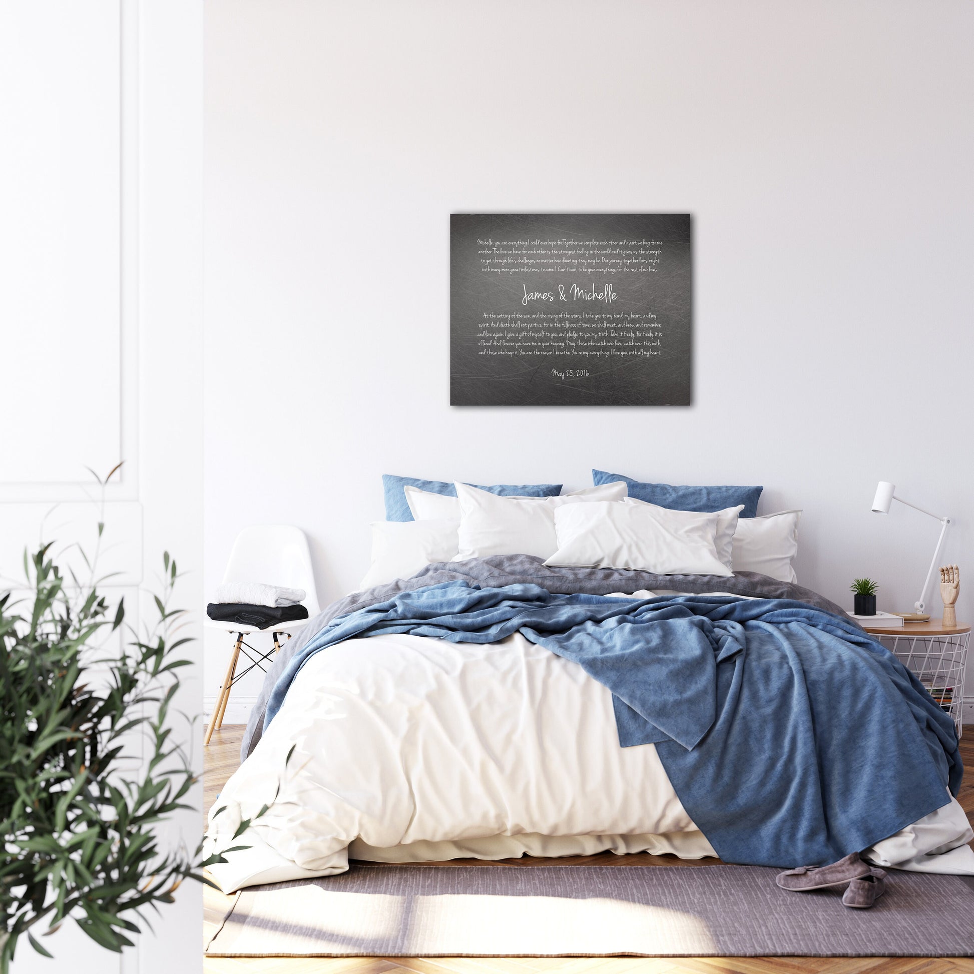 Custom Iron Veneer Wedding Vow Sign - HoneycombProverbs - Signs - Iron Anniversary Gifts