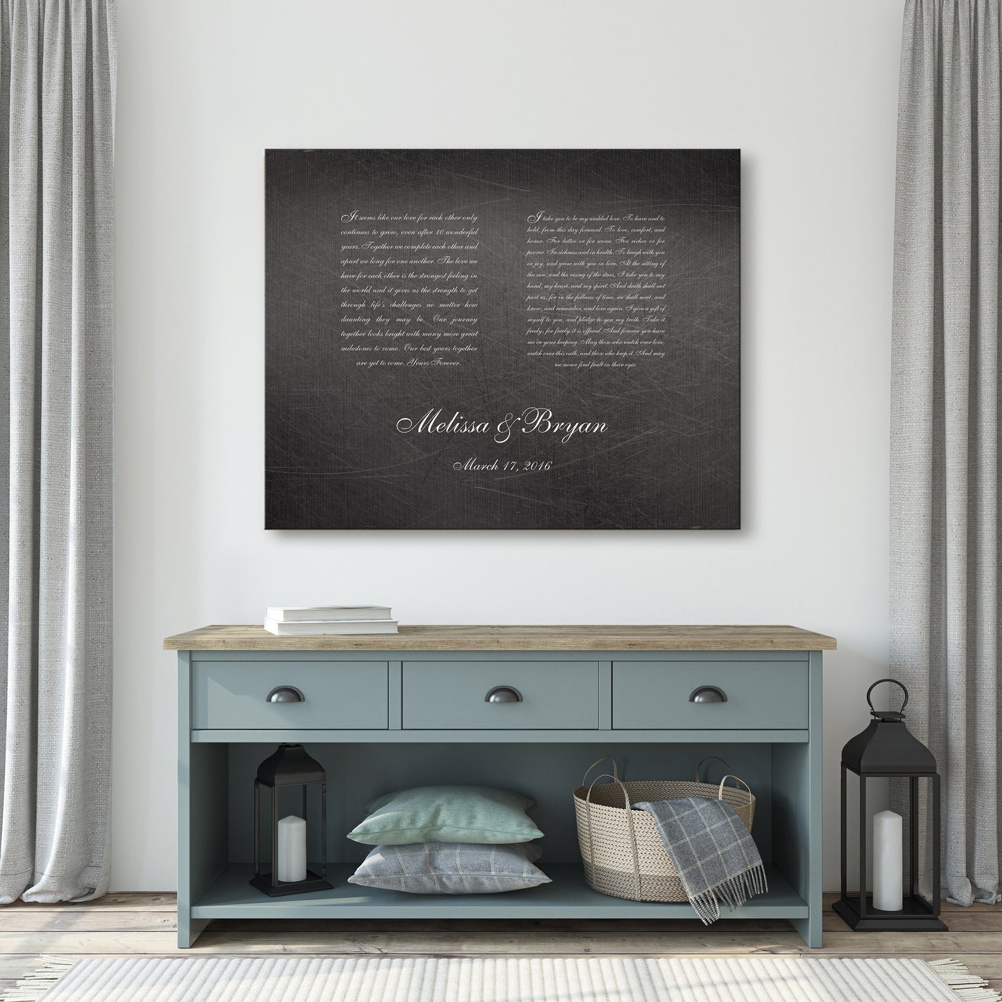 Wedding Vow Art, Wedding Vows on Iron - HoneycombProverbs - Signs - Wedding Vow Wall Art