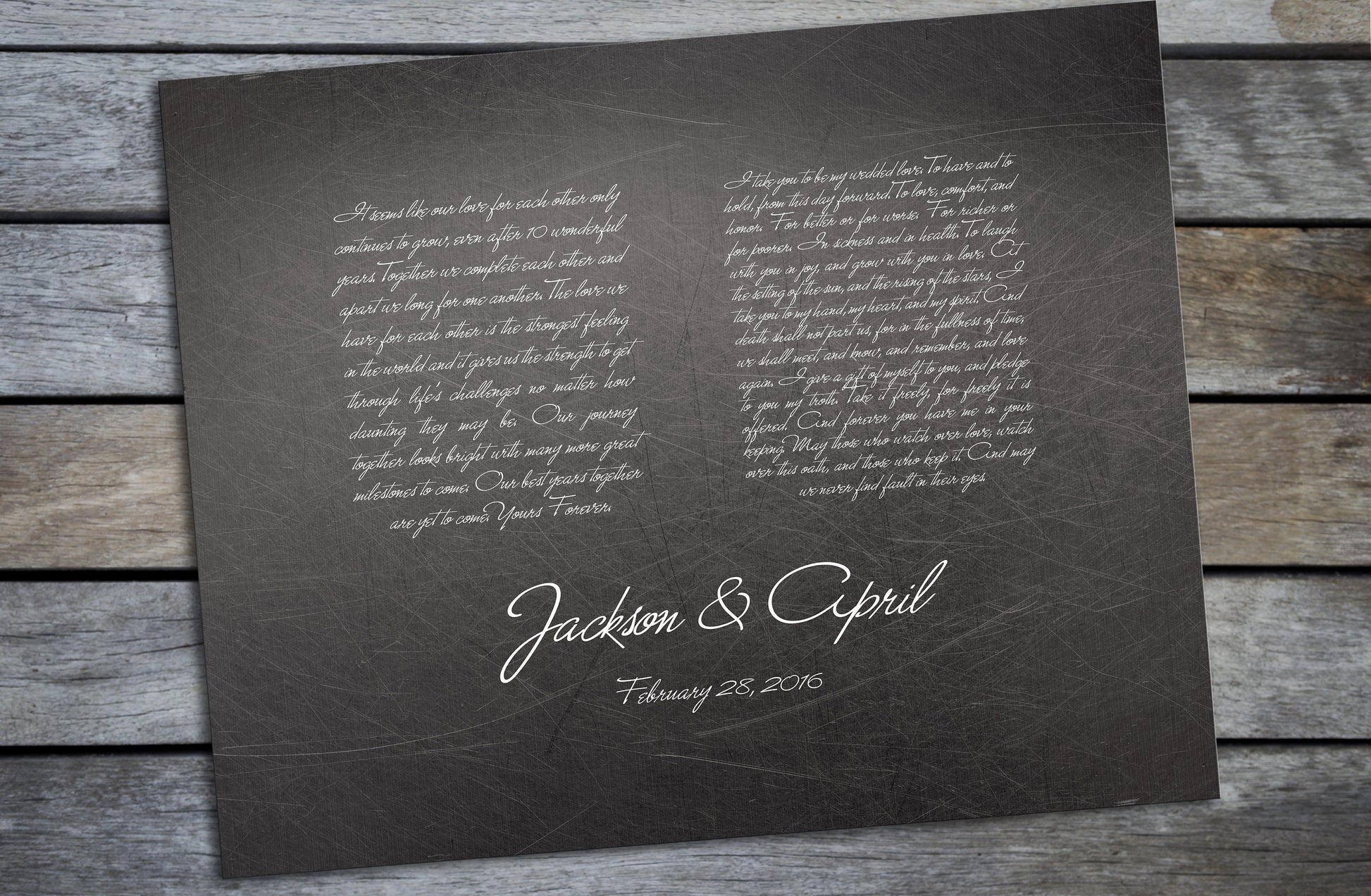 Wedding Vow Art, Wedding Vows on Iron - HoneycombProverbs - Signs - Wedding Vow Wall Art