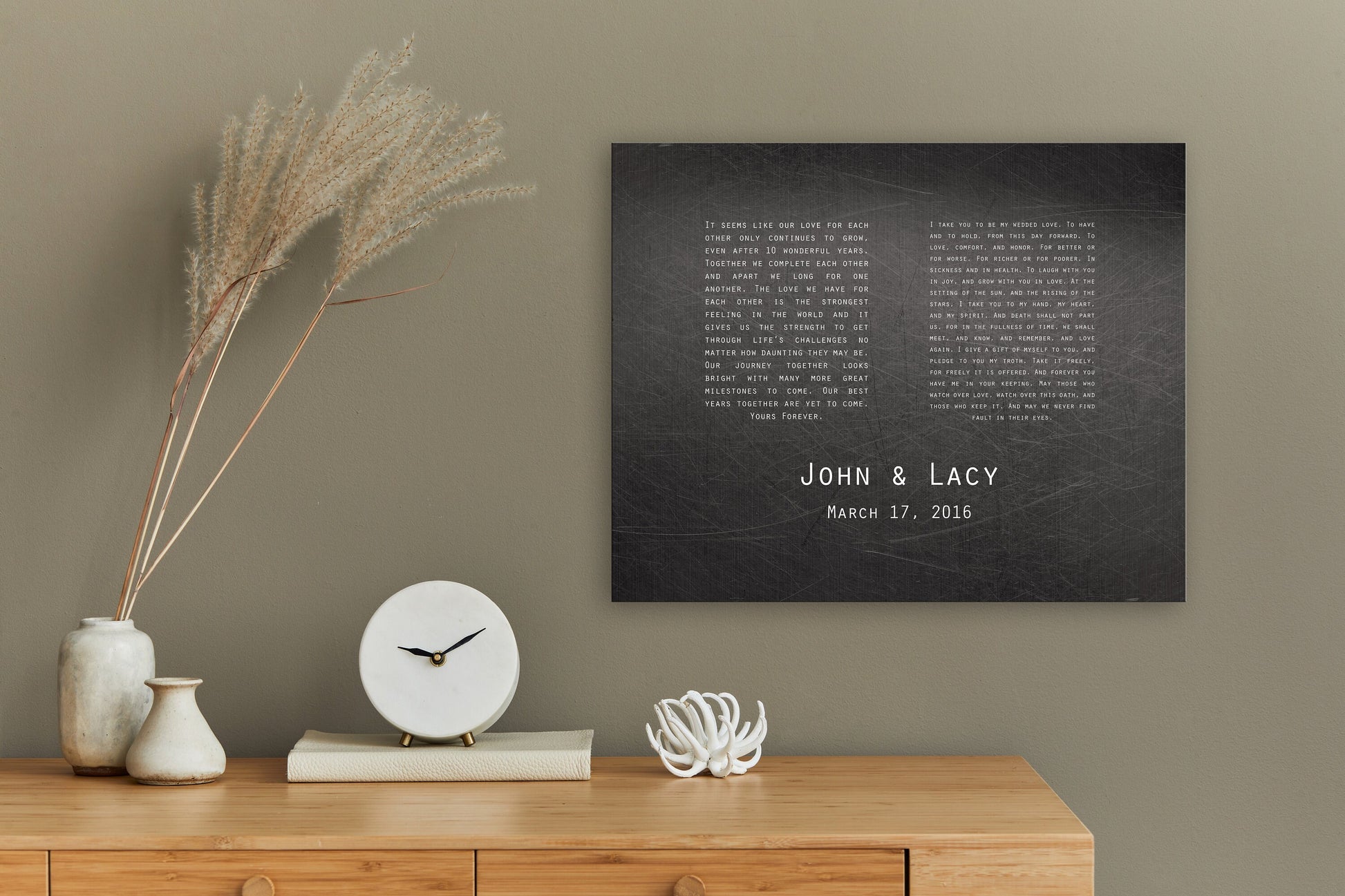 Wedding Vow Art, Wedding Vows on Iron - HoneycombProverbs - Signs - Wedding Vow Wall Art