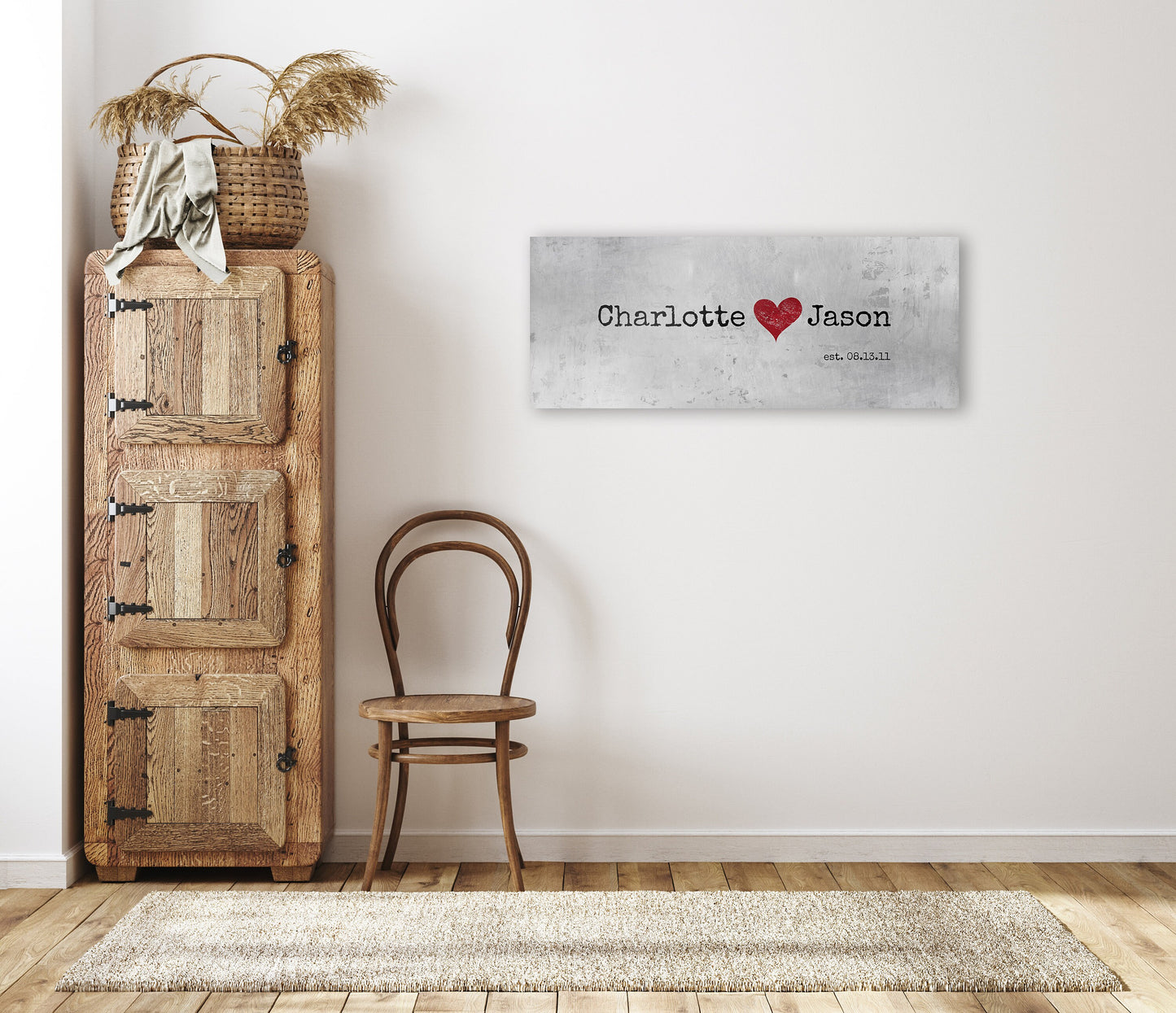 Personalized Tin Love Stamp Sign - HoneycombProverbs - Gifts For The Couple - Name Signs Wall Art