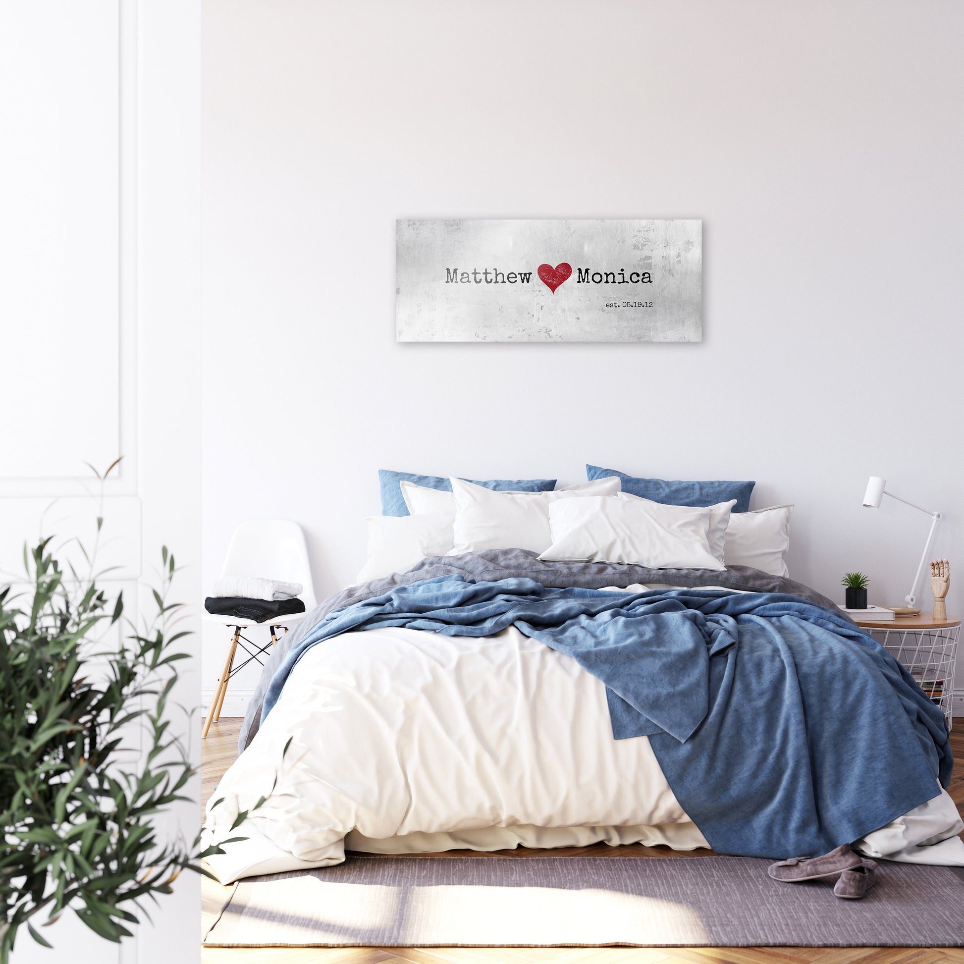 Rustic Tin Love Sign for Couples - HoneycombProverbs - Gifts For The Couple - Name Signs Wall Art