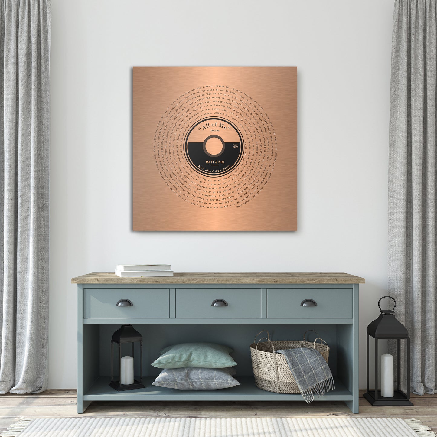 Custom Copper Lp Record Art - HoneycombProverbs - Signs - Copper Anniversary Gifts