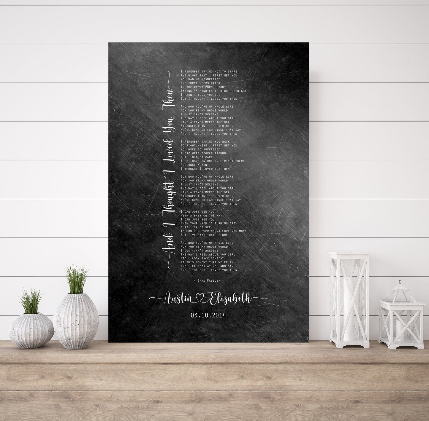 His & Her Custom Distressed Song Art - HoneycombProverbs - Gifts For The Couple - Iron Anniversary Gifts