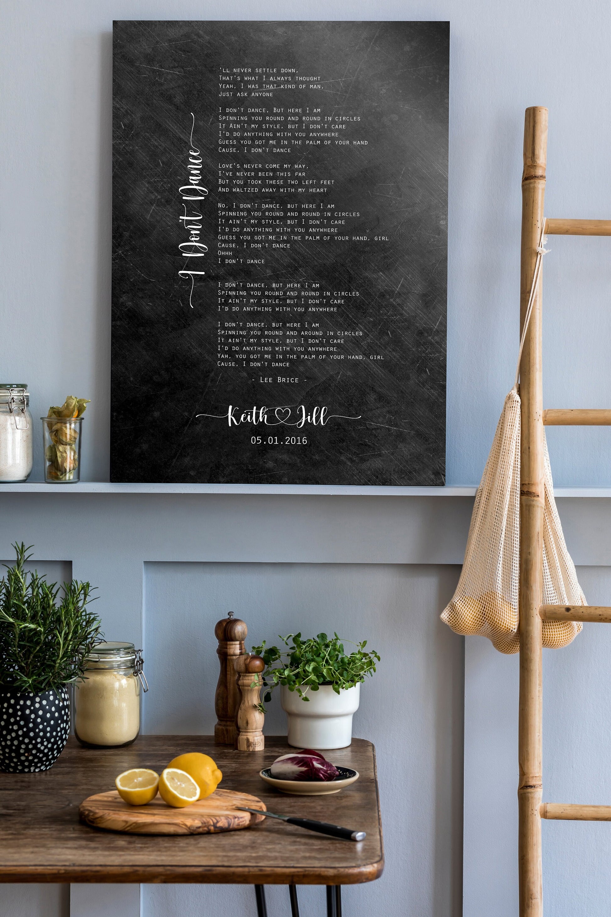 His & Her Custom Distressed Song Art - HoneycombProverbs - Gifts For The Couple - Iron Anniversary Gifts