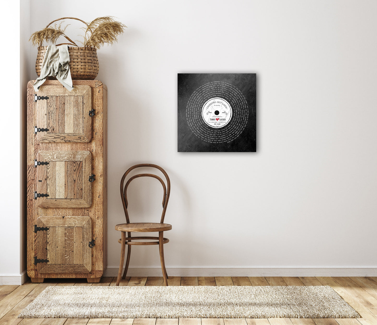 Six Years Down Rustic Record Art - HoneycombProverbs - Signs - Vintage Lyrics Wall Art