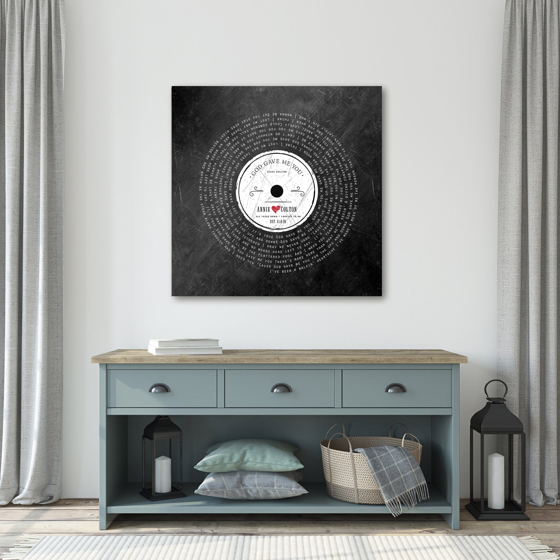 Six Years Down Rustic Record Art - HoneycombProverbs - Signs - Vintage Lyrics Wall Art