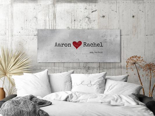 Rustic Tin Love Sign for Couples - HoneycombProverbs - Gifts For The Couple - Name Signs Wall Art