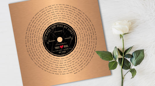 Seven Years Down LP Record Art - HoneycombProverbs - Wall Decor - Copper Anniversary Gifts