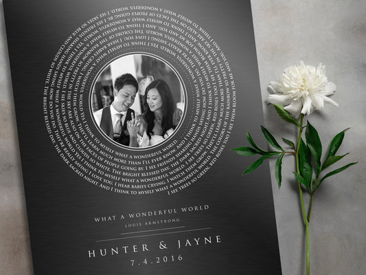 Personalized Vinyl Record art with Photo in Iron - HoneycombProverbs - Signs - Photo Lyrics Wall Art