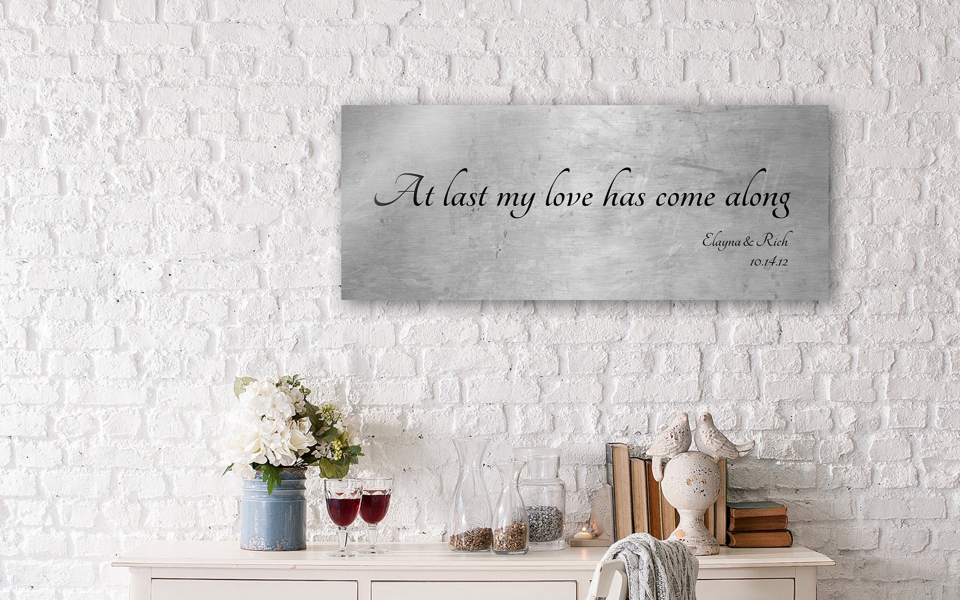 Custom Love Quote Sign for Couples - 10 Year Anniversary Gift - HoneycombProverbs - Signs - Rustic Lyrics Wall Decor