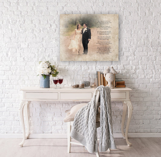 Vintage Cotton Photo Canvas - HoneycombProverbs - Gifts For The Couple - 2nd Year Cotton Art