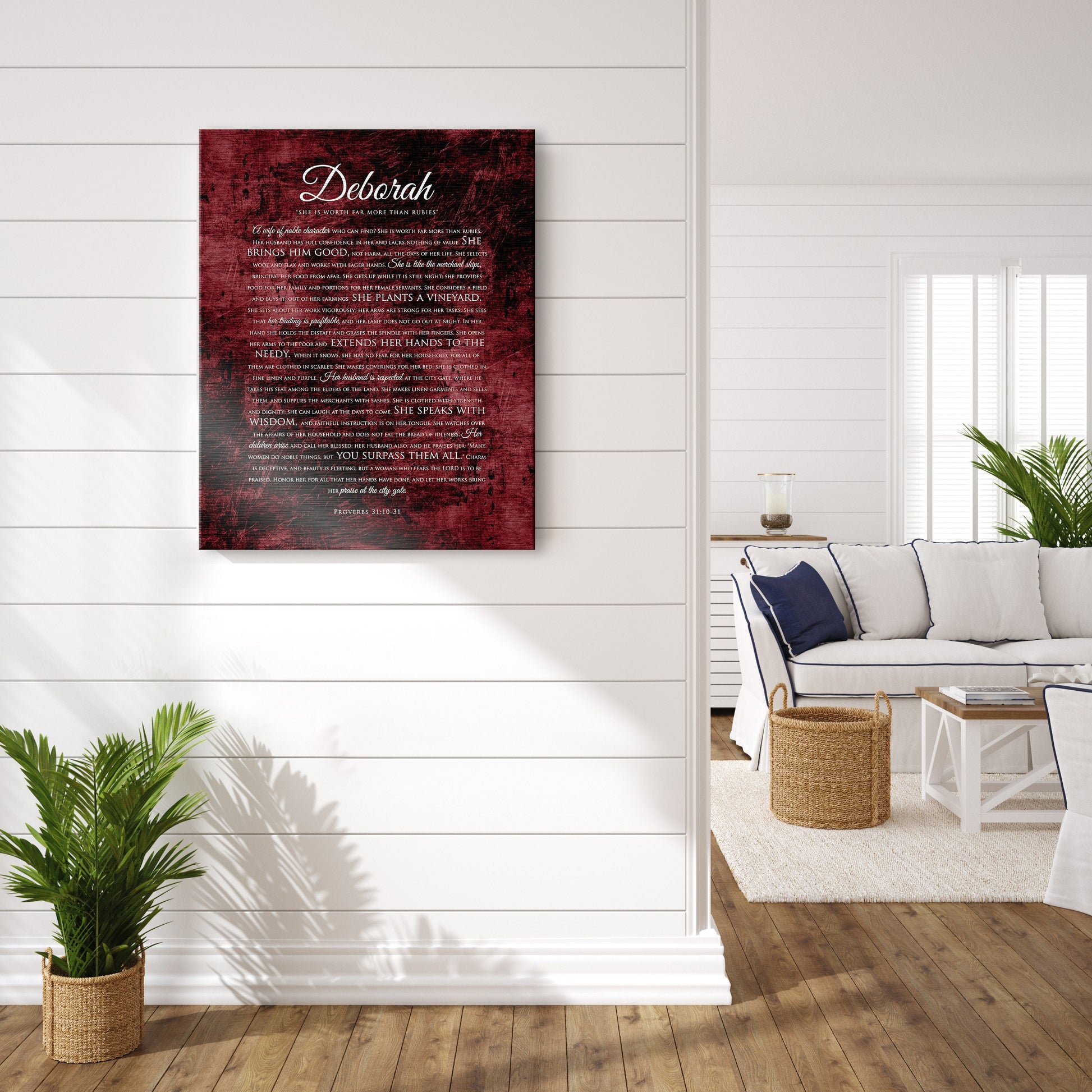 Prov 31 Religious Anniversary Gift, Personalized Scripture on Tin - HoneycombProverbs - Religious Home & Decor - Christian Wall Art