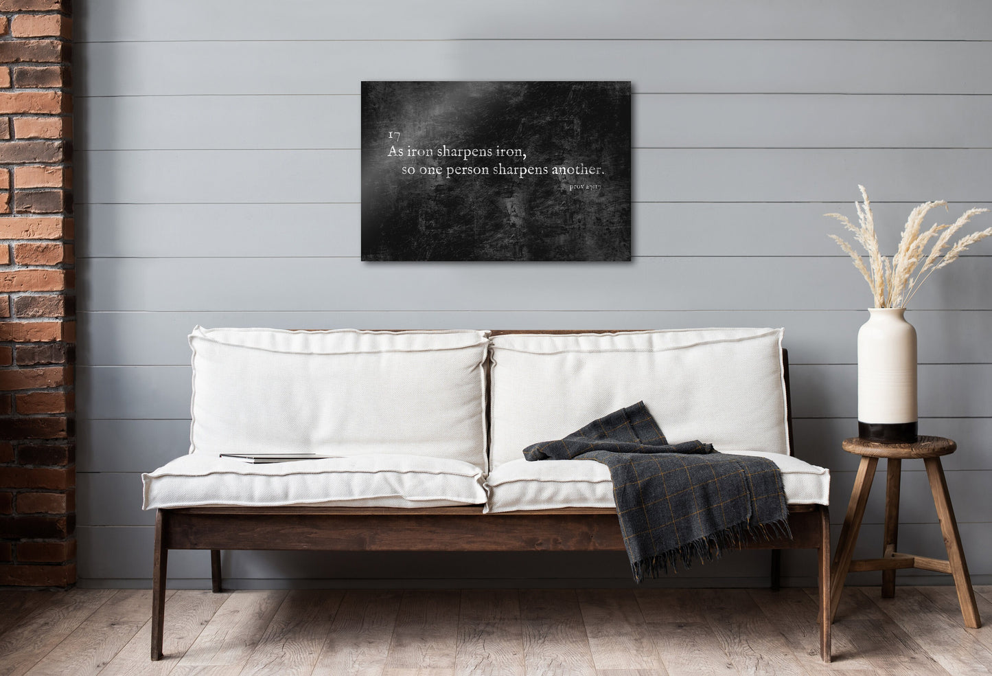 Proverbs 27:17 Grunge Sign on Iron - HoneycombProverbs - Signs - Luxury Corporate Gifts
