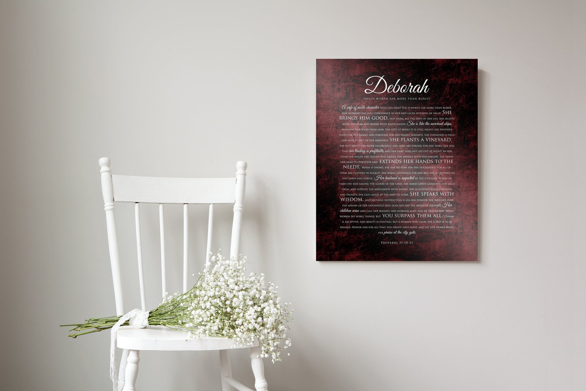 Prov 31 Religious Anniversary Gift, Personalized Scripture on Tin - HoneycombProverbs - Religious Home & Decor - Christian Wall Art