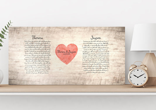 Wedding Vow plaque with heart